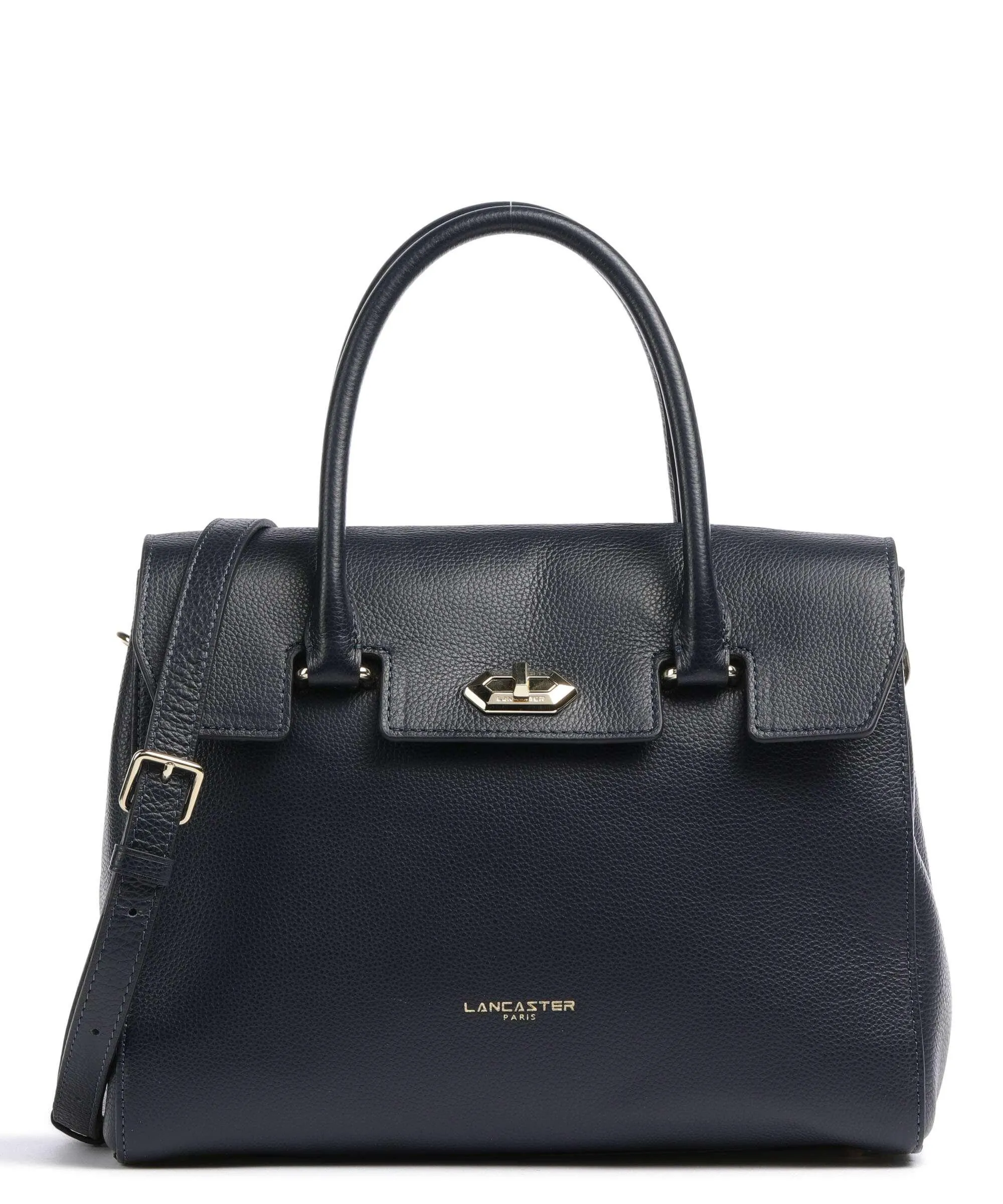  Lancaster Foulonné Milano Borsa a mano pelle di vacchetta grana blu scuro  