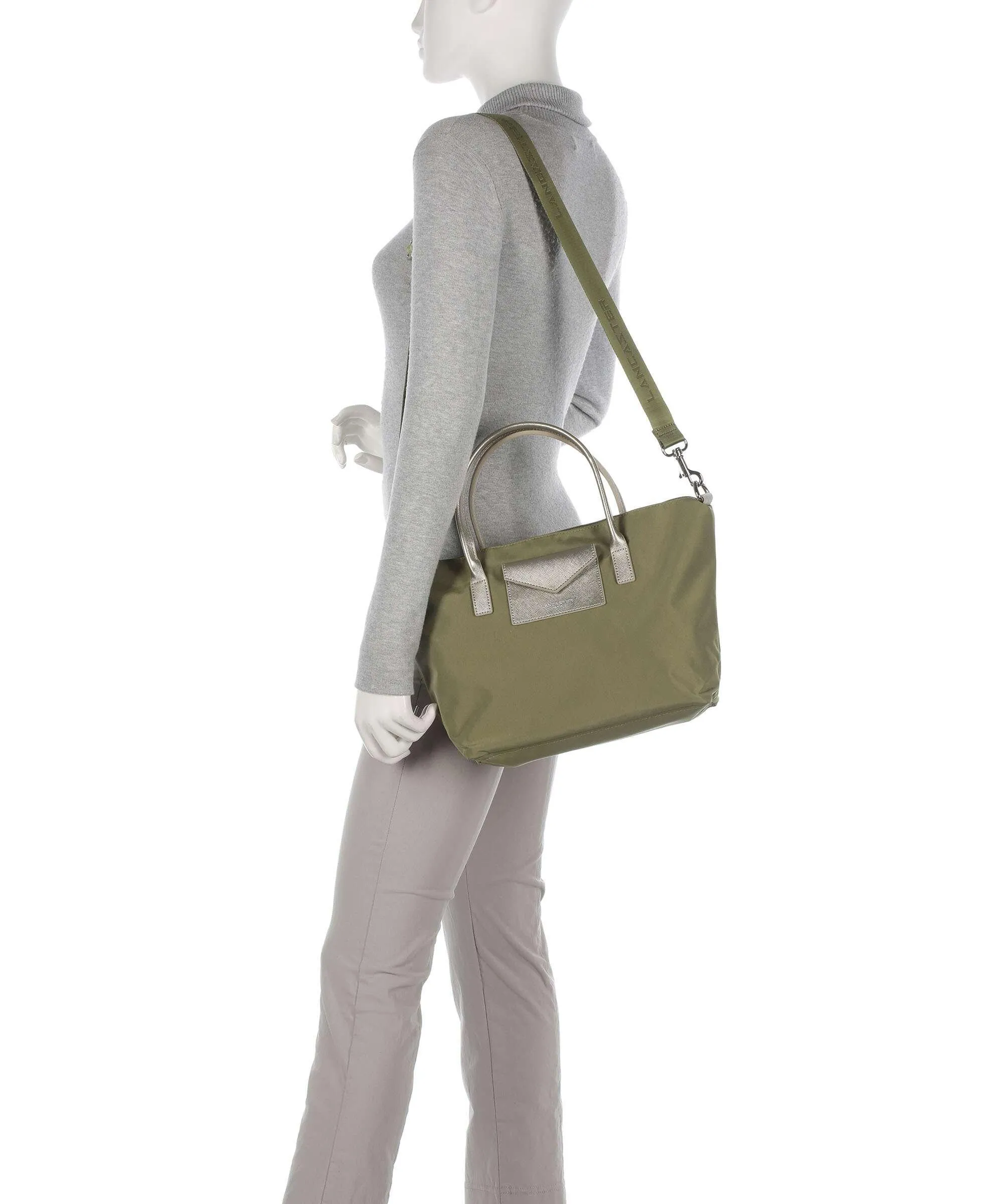 Lancaster Smart KBA Borsa a mano nylon, poliammide verde-oliva  