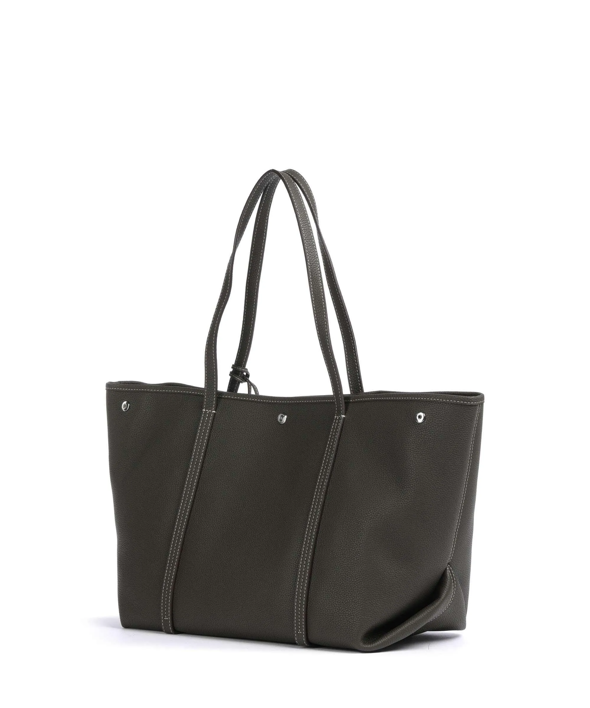  Lauren Ralph Lauren Emerie Large Borsa shopper pelle di vacchetta grana cachi  
