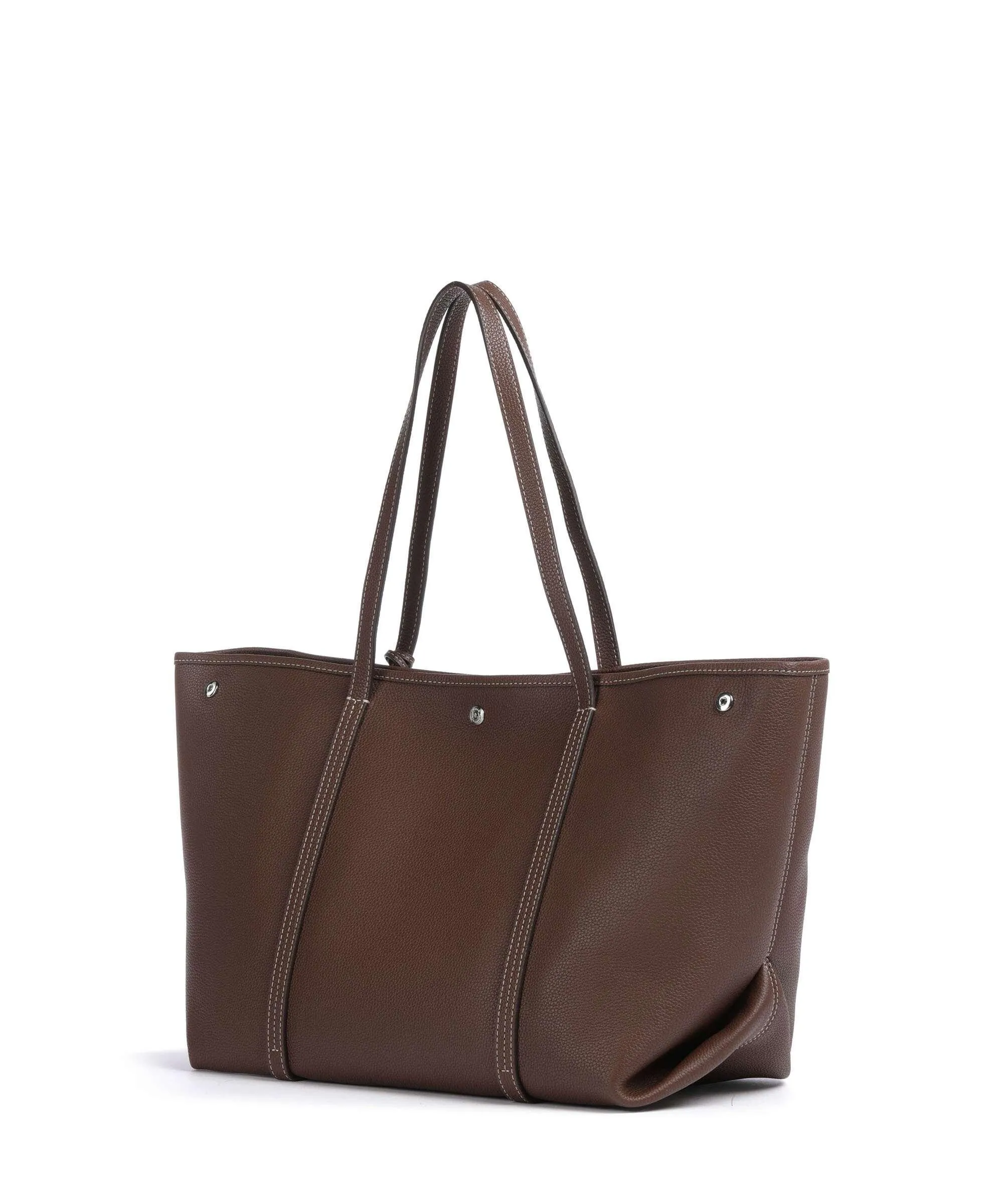  Lauren Ralph Lauren Emerie Large Borsa shopper pelle di vacchetta grana mogano  