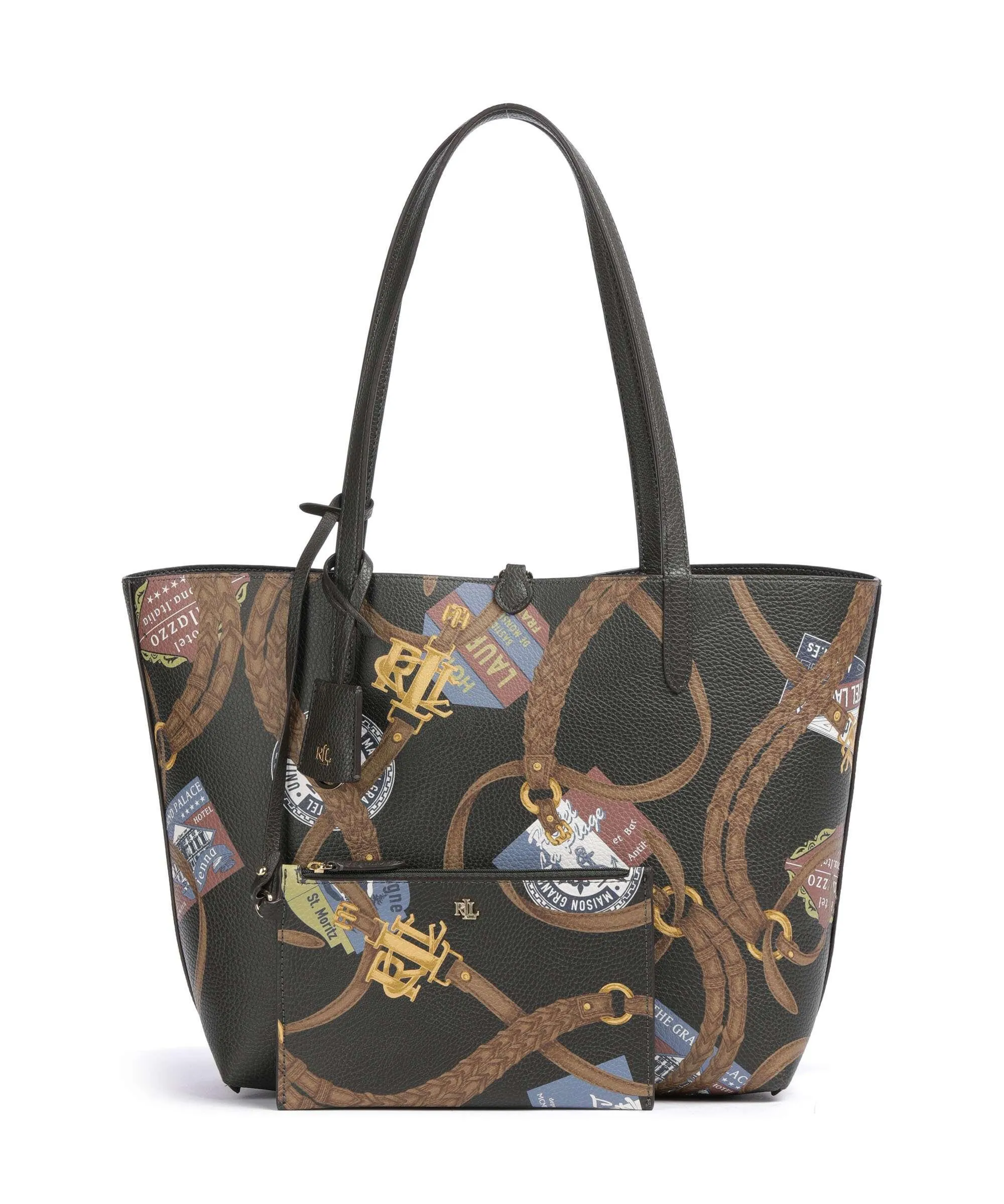  Lauren Ralph Lauren Medium Borsa shopper pelle sintetica cachi  
