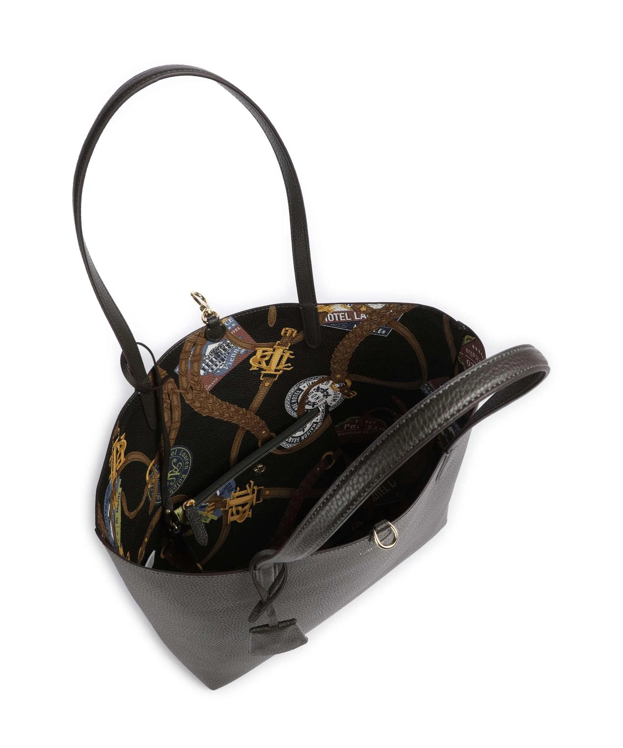  Lauren Ralph Lauren Medium Borsa shopper pelle sintetica cachi  
