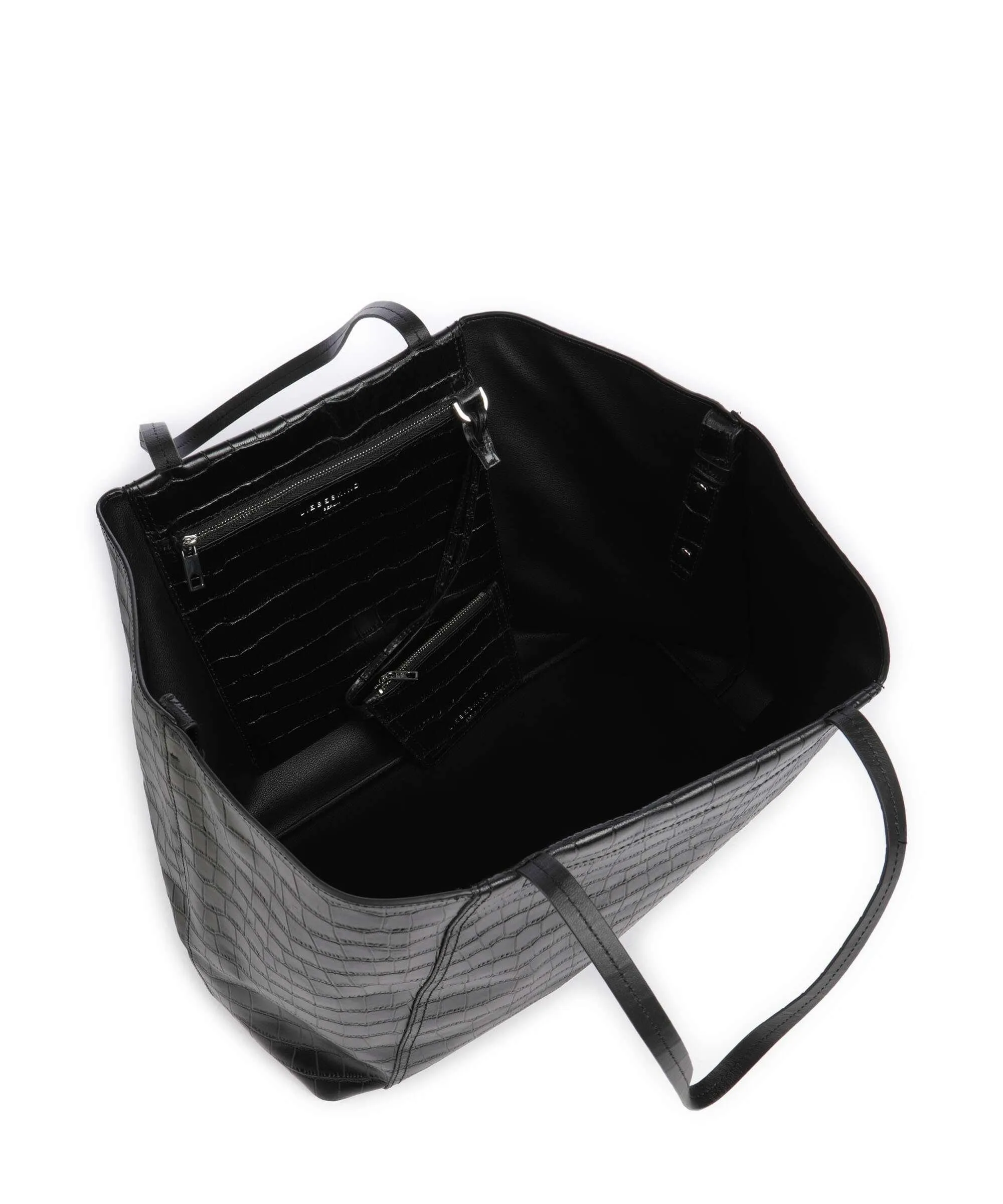  Liebeskind Chudy Croco L Borsa shopper pelle di vacchetta goffrata nero  
