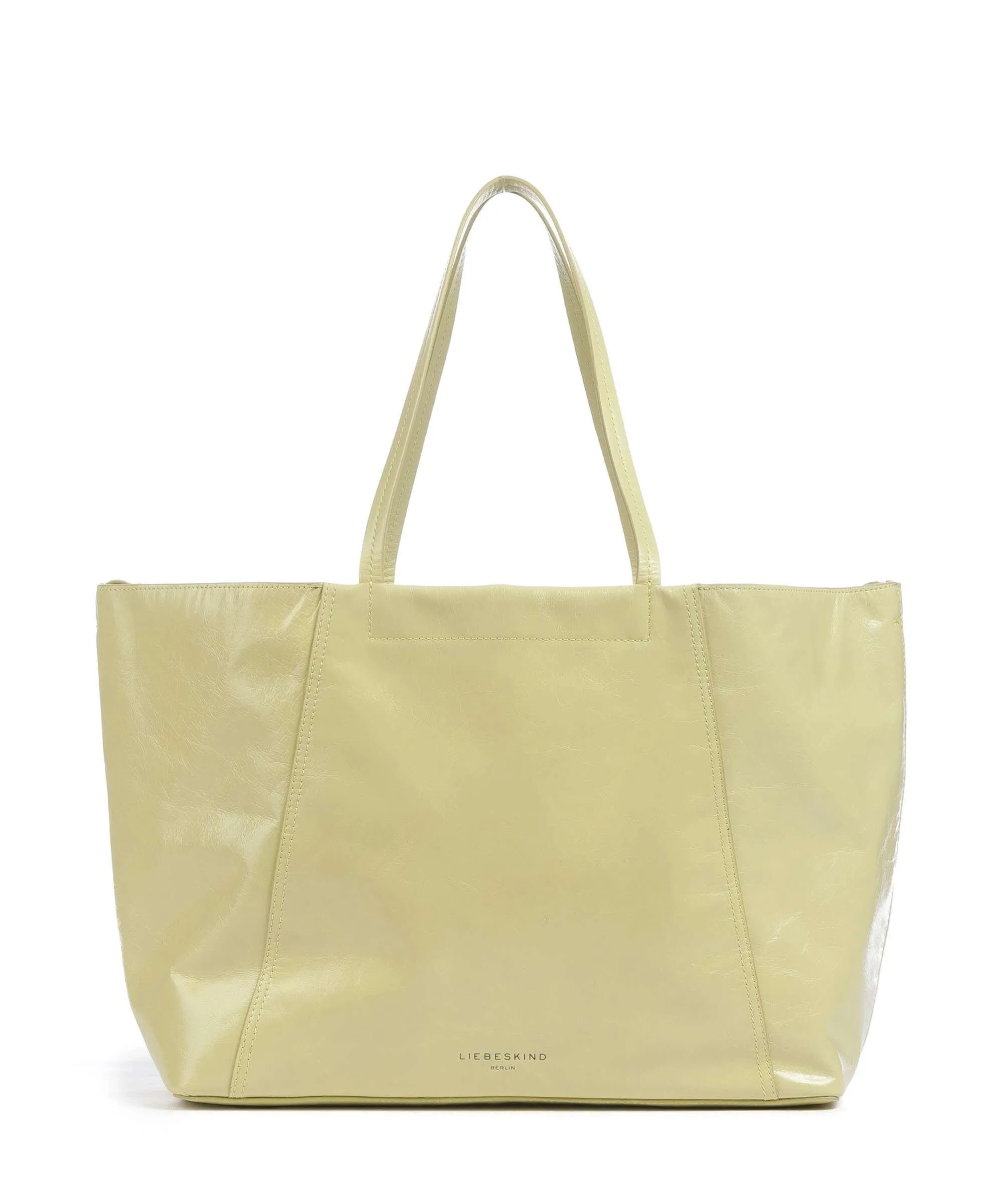  Liebeskind Chudy Paper Touch Crinkle L Borsa shopper pelle di vitello finemente grana giallo verde  