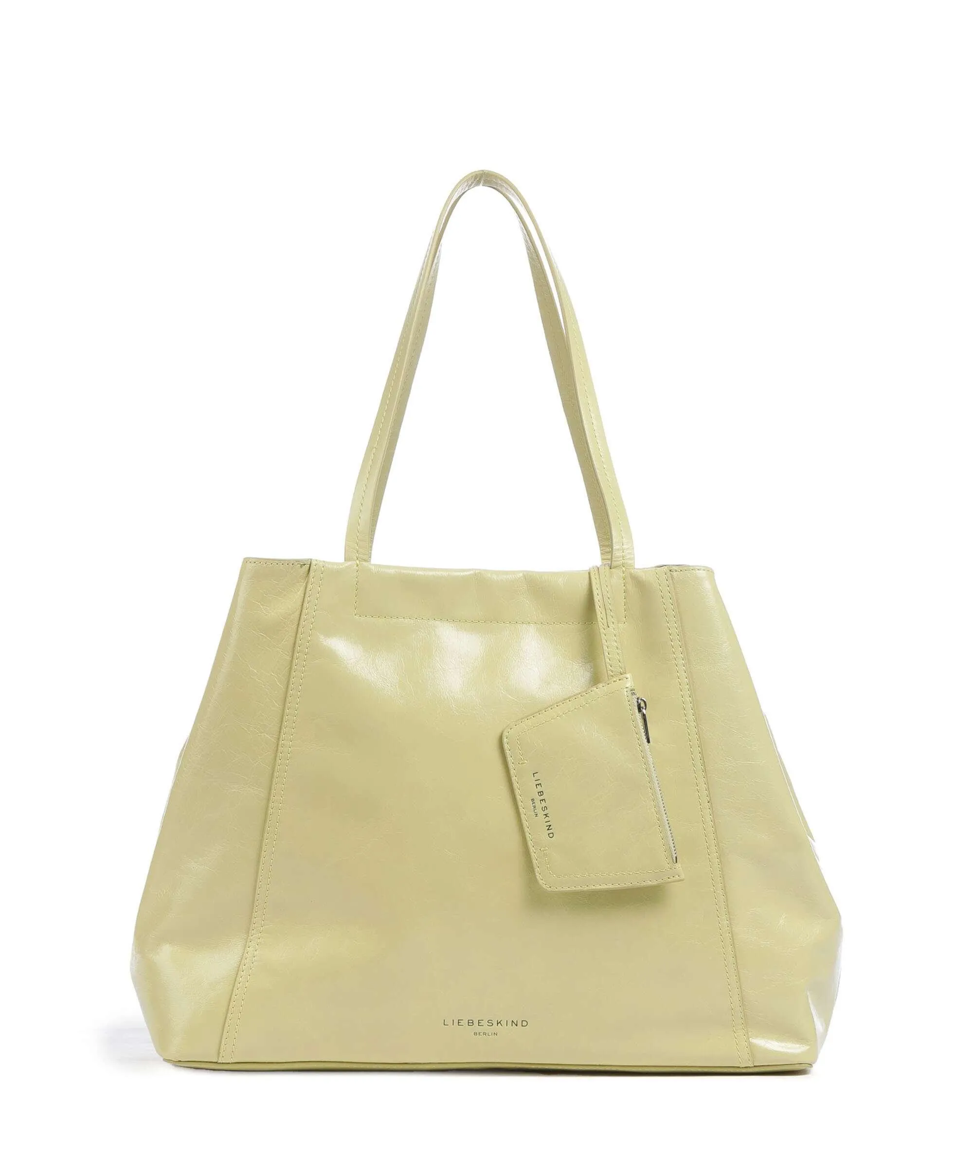  Liebeskind Chudy Paper Touch Crinkle L Borsa shopper pelle di vitello finemente grana giallo verde  