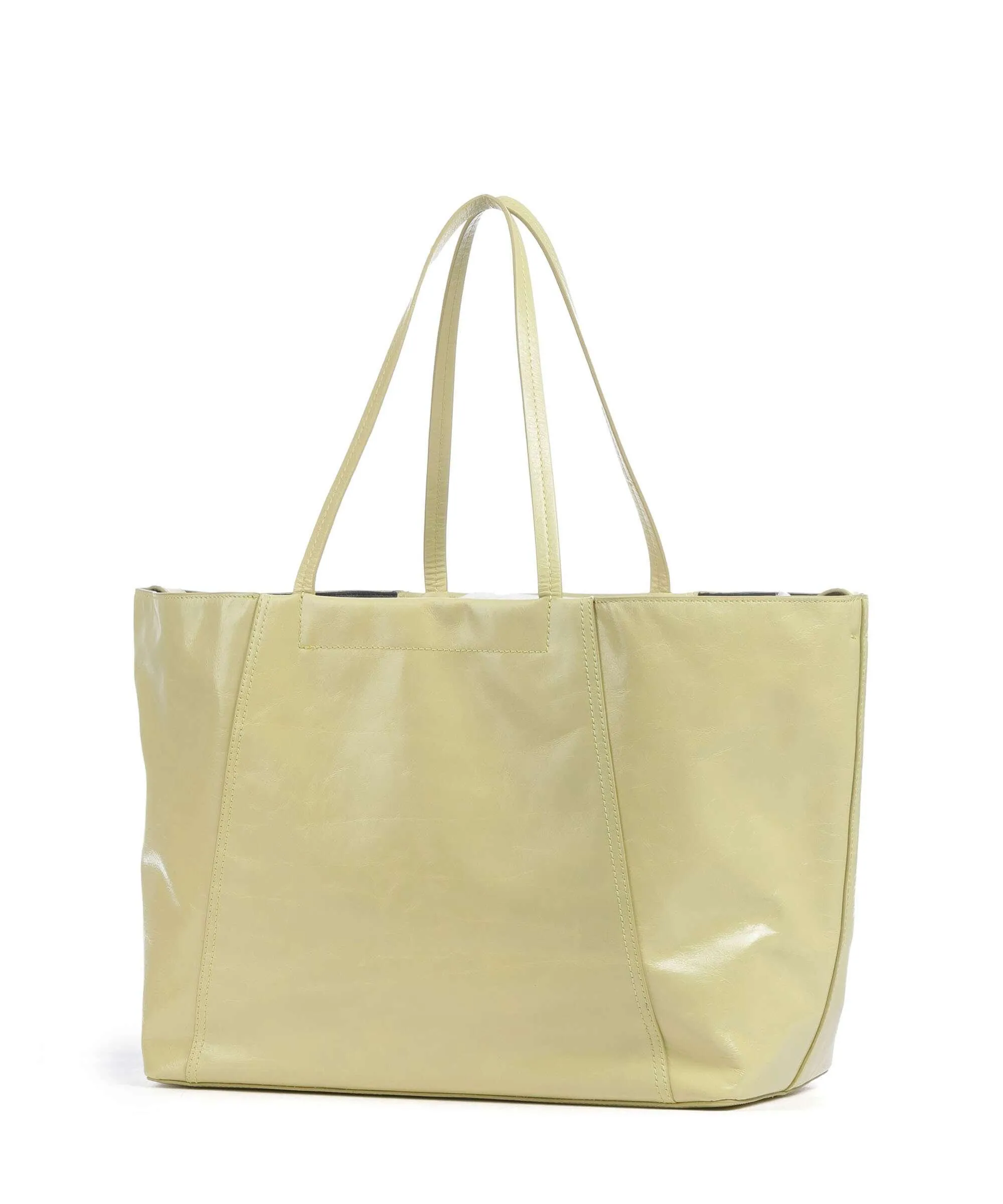  Liebeskind Chudy Paper Touch Crinkle L Borsa shopper pelle di vitello finemente grana giallo verde  