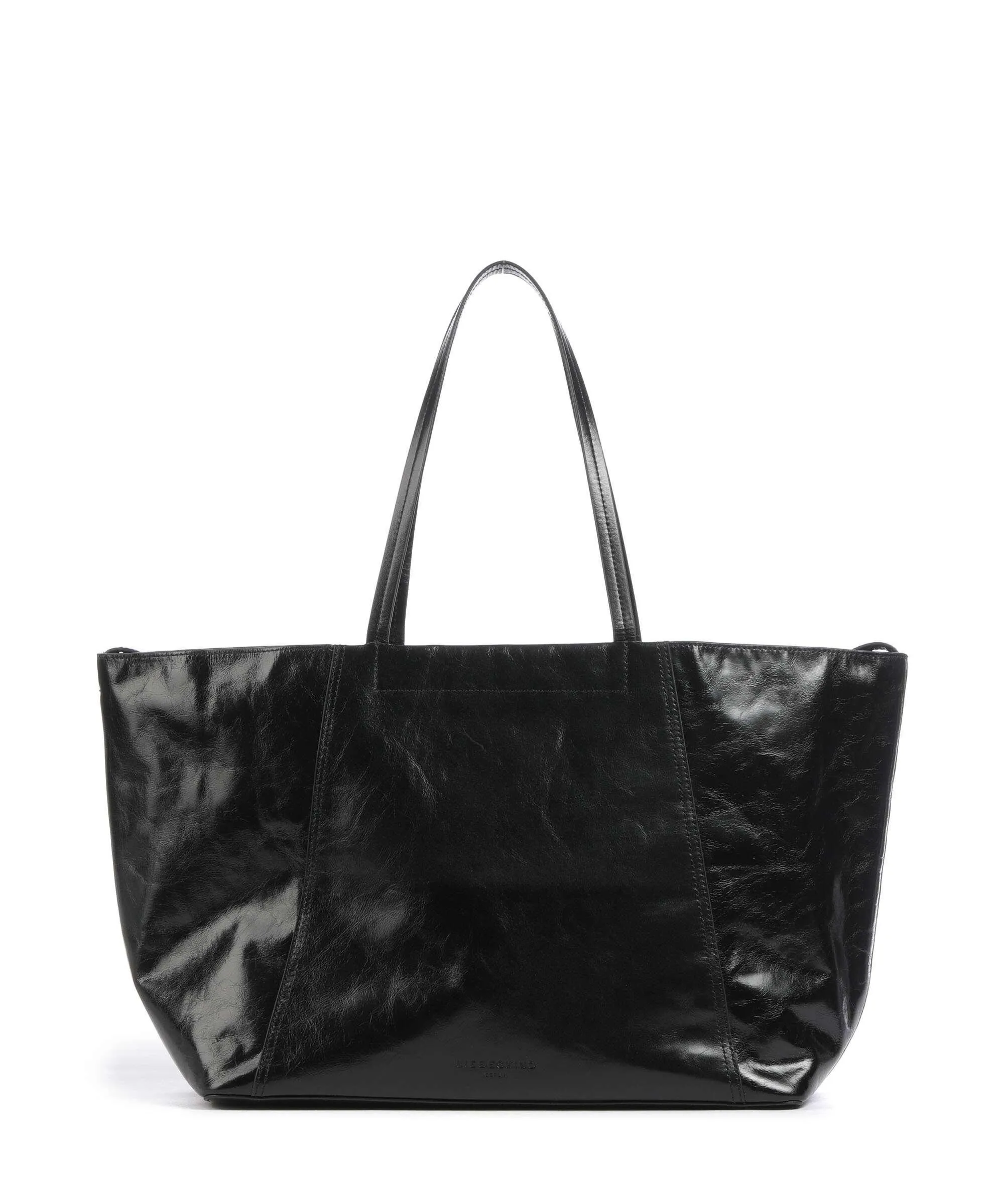  Liebeskind Chudy Paper Touch Crinkle L Borsa shopper pelle di vitello finemente grana nero  