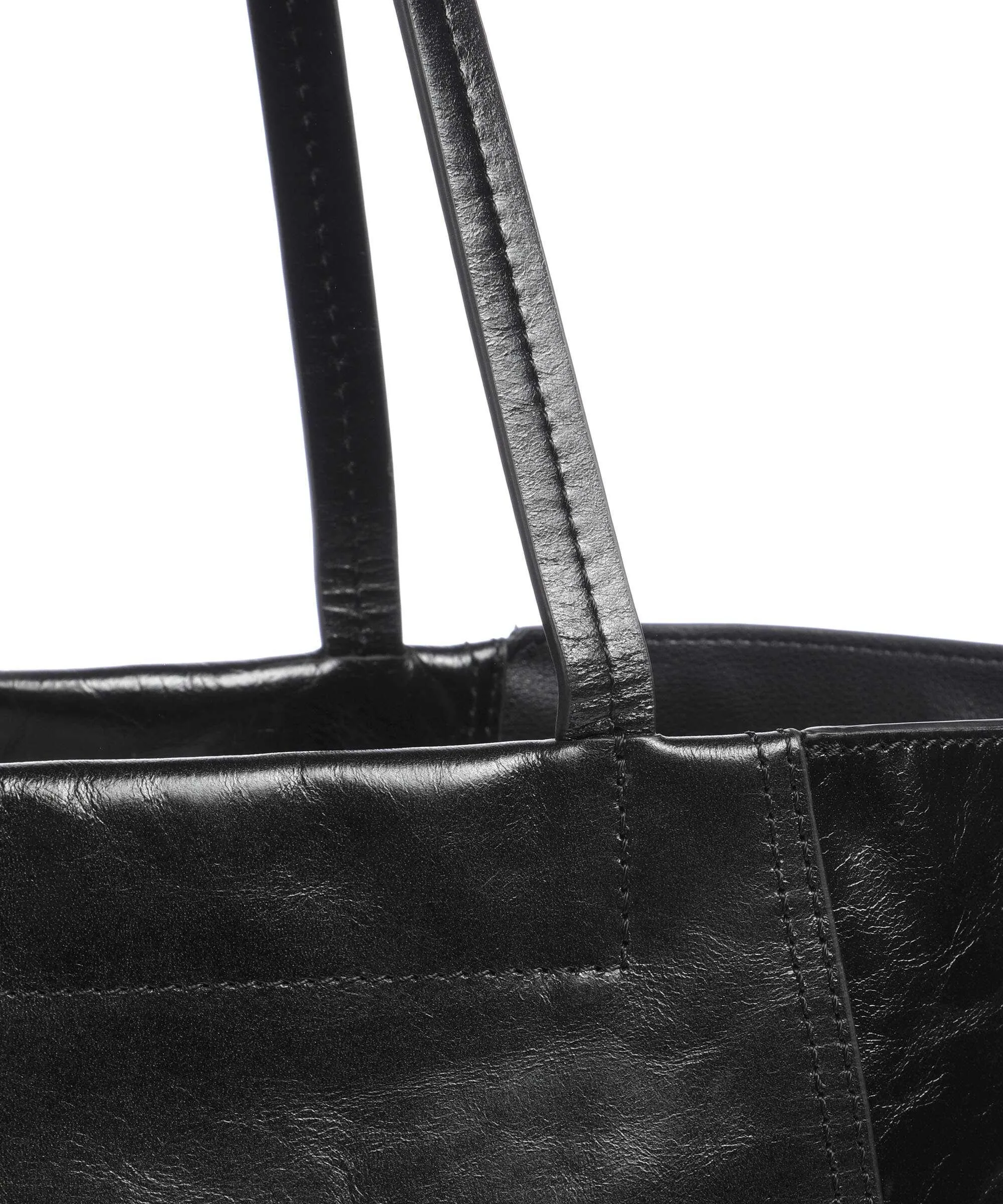  Liebeskind Chudy Paper Touch Crinkle L Borsa shopper pelle di vitello finemente grana nero  