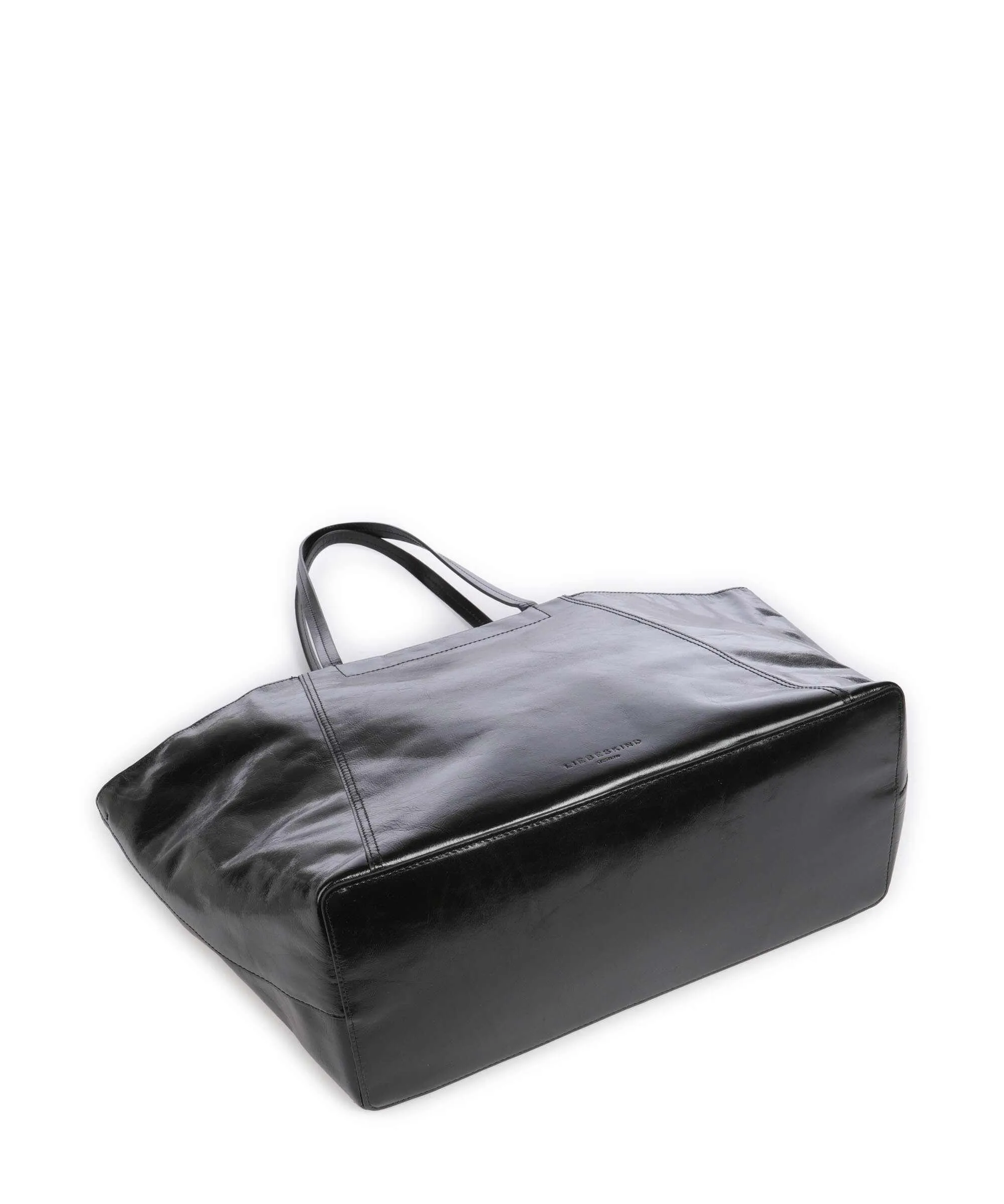  Liebeskind Chudy Paper Touch Crinkle L Borsa shopper pelle di vitello finemente grana nero  