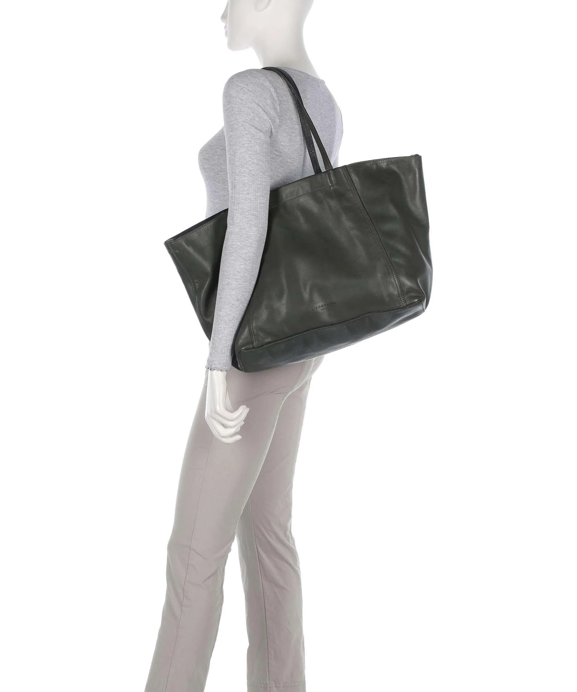  Liebeskind Chudy Sheep Natural L Borsa shopper pelle di pecora verde scuro  