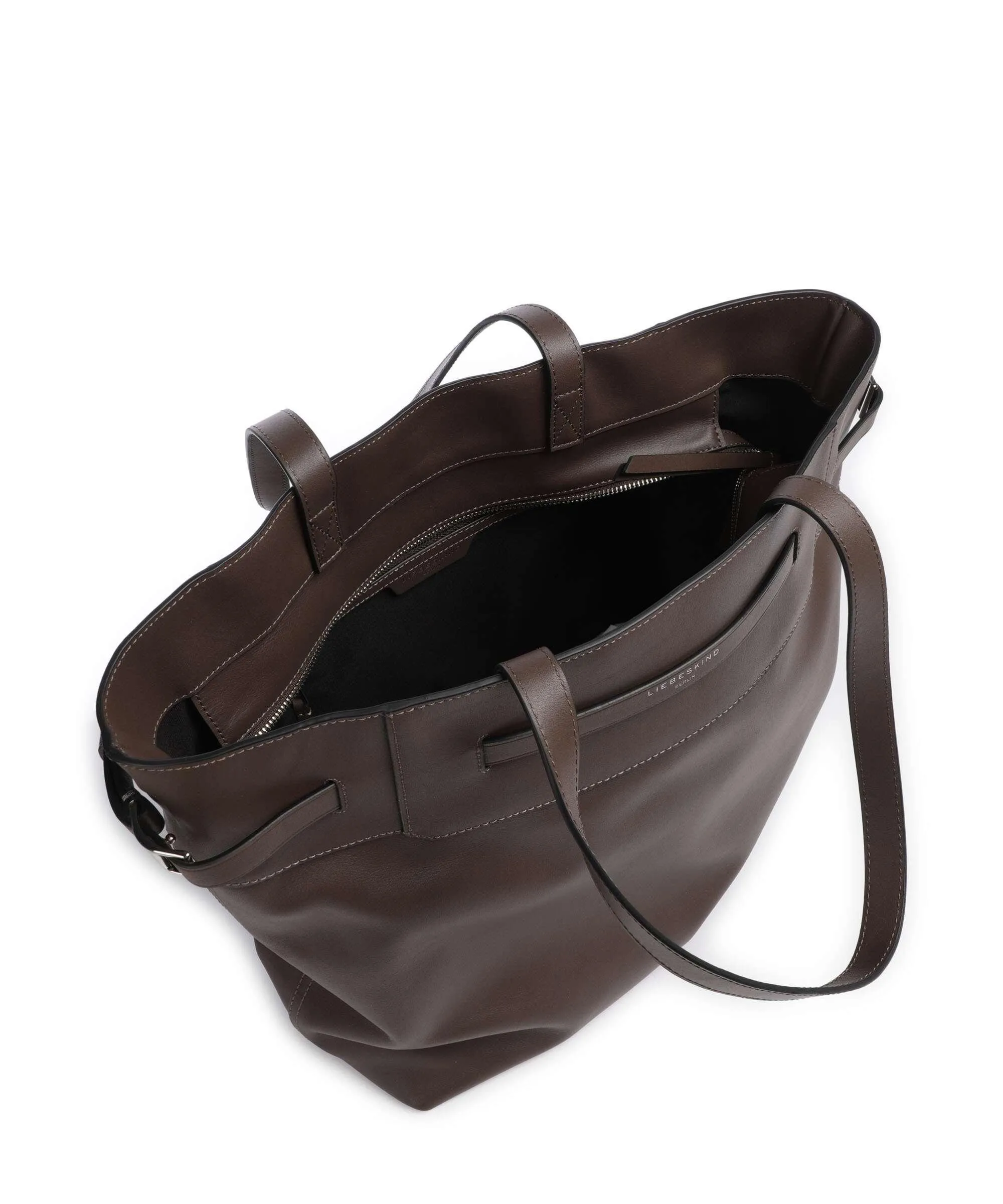  Liebeskind Lora Calf Optic L Borsa shopper pelle di vitello finemente grana marrone scuro  
