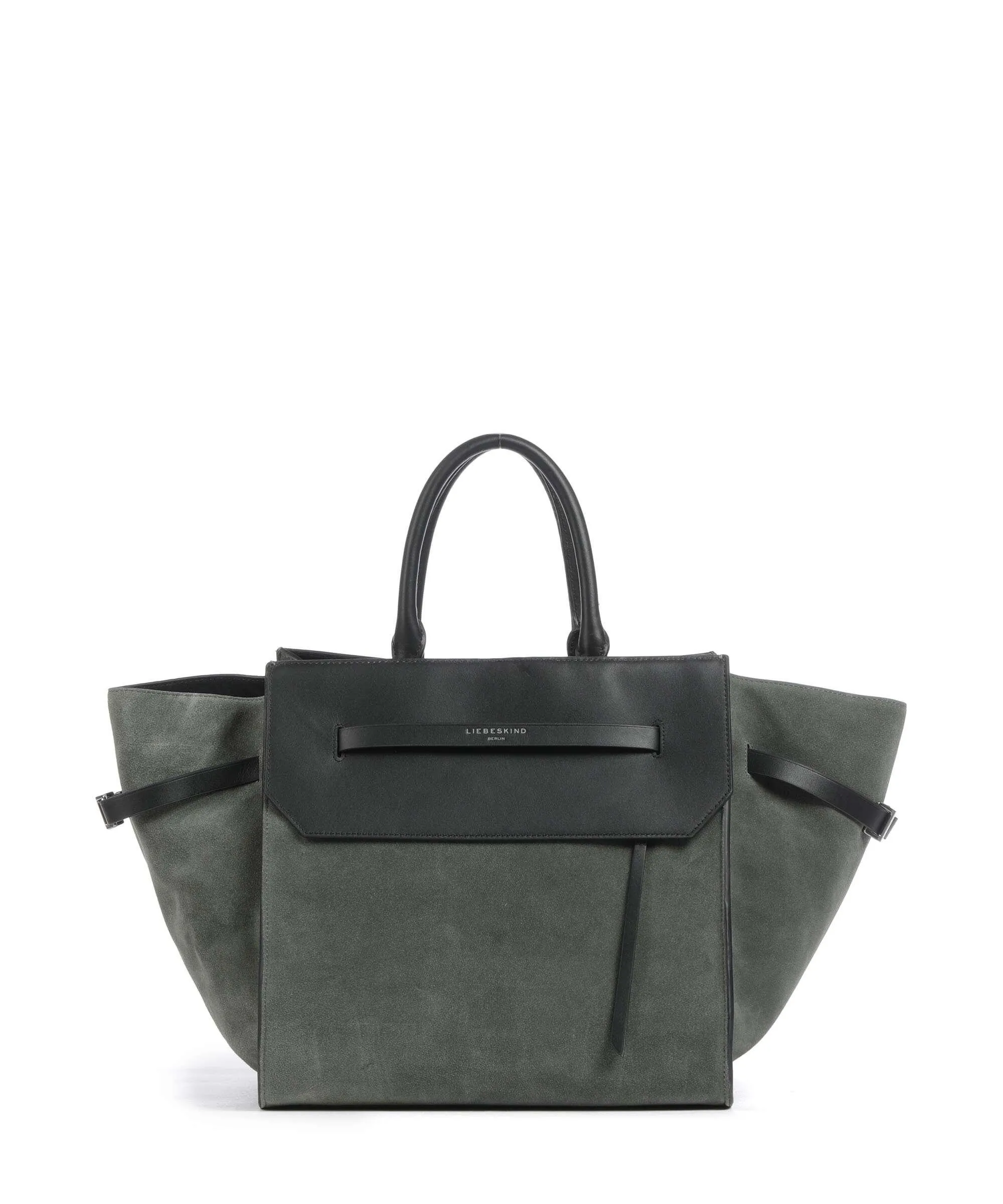  Liebeskind Lora Suede L Borsa shopper pelle ruvida verde scuro  