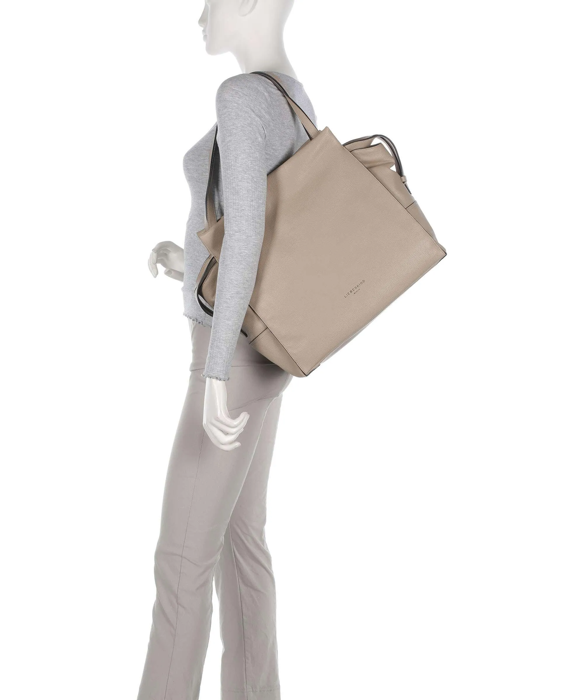  Liebeskind Lou Small Pebble L Borsa shopper pelle di vacchetta grana beige  
