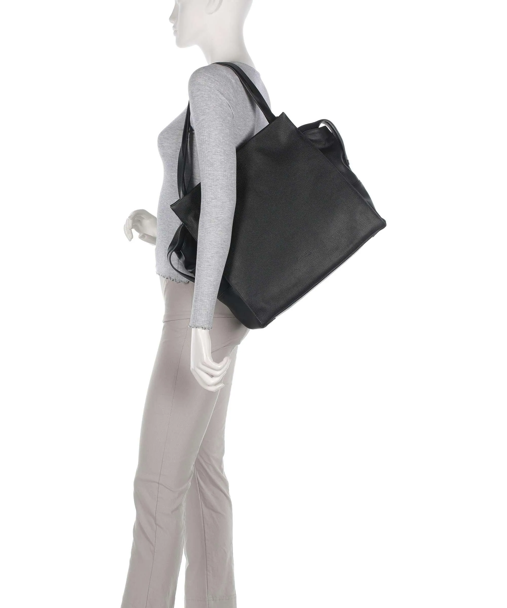  Liebeskind Lou Small Pebble L Borsa shopper pelle di vacchetta grana nero  
