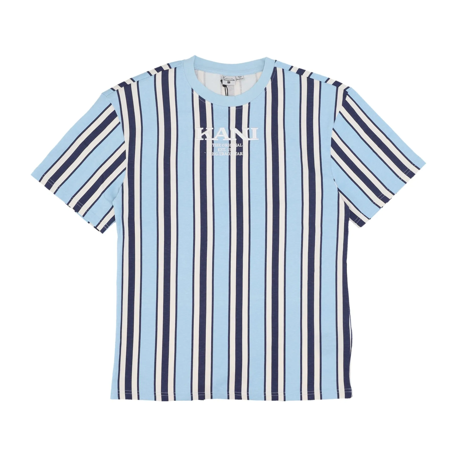 Maglietta Uomo Retro Striped Tee Light Blue/navy/off White