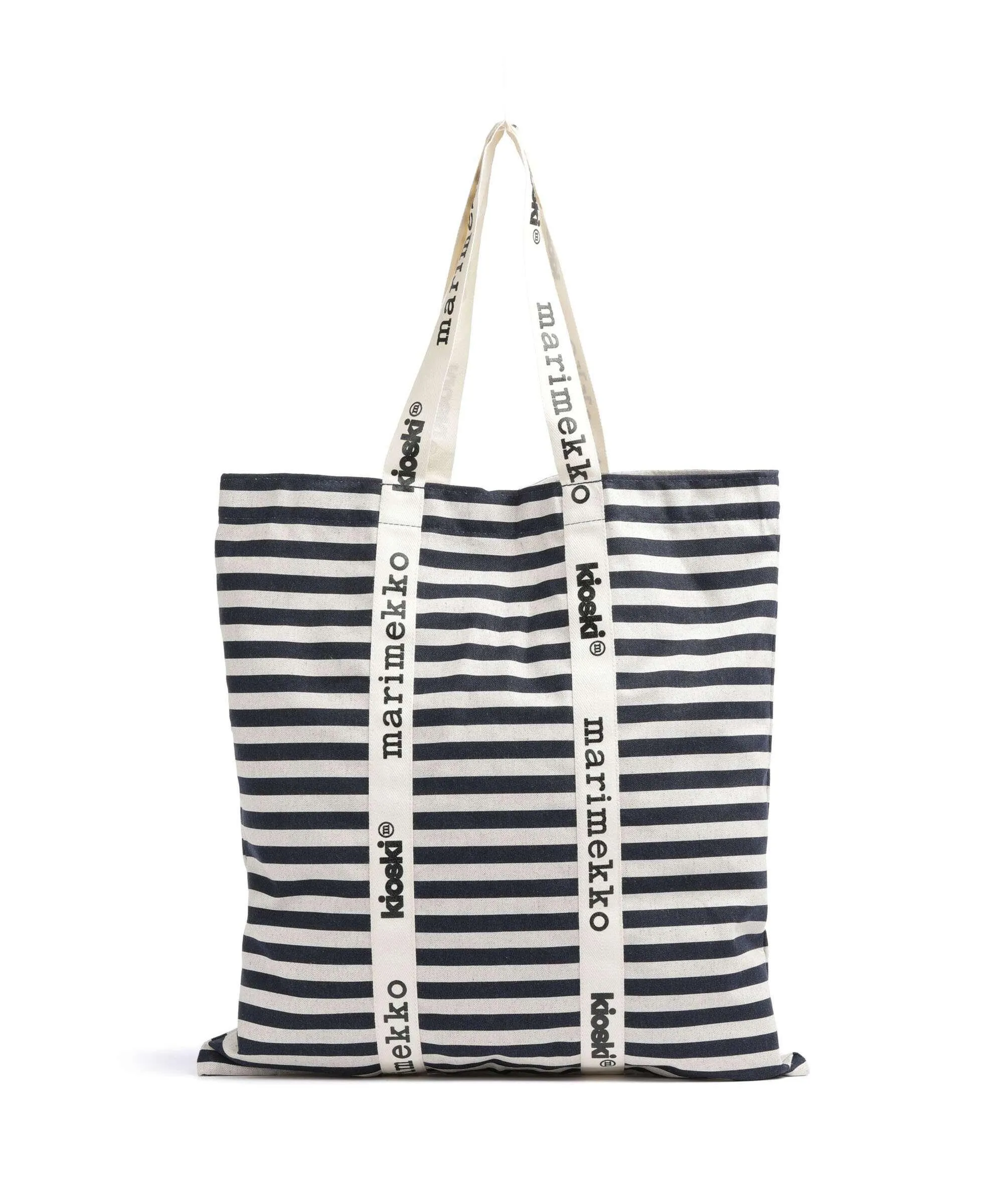  Marimekko Carrier Midi Tasaraita Borsa shopper cotone blu/beige  