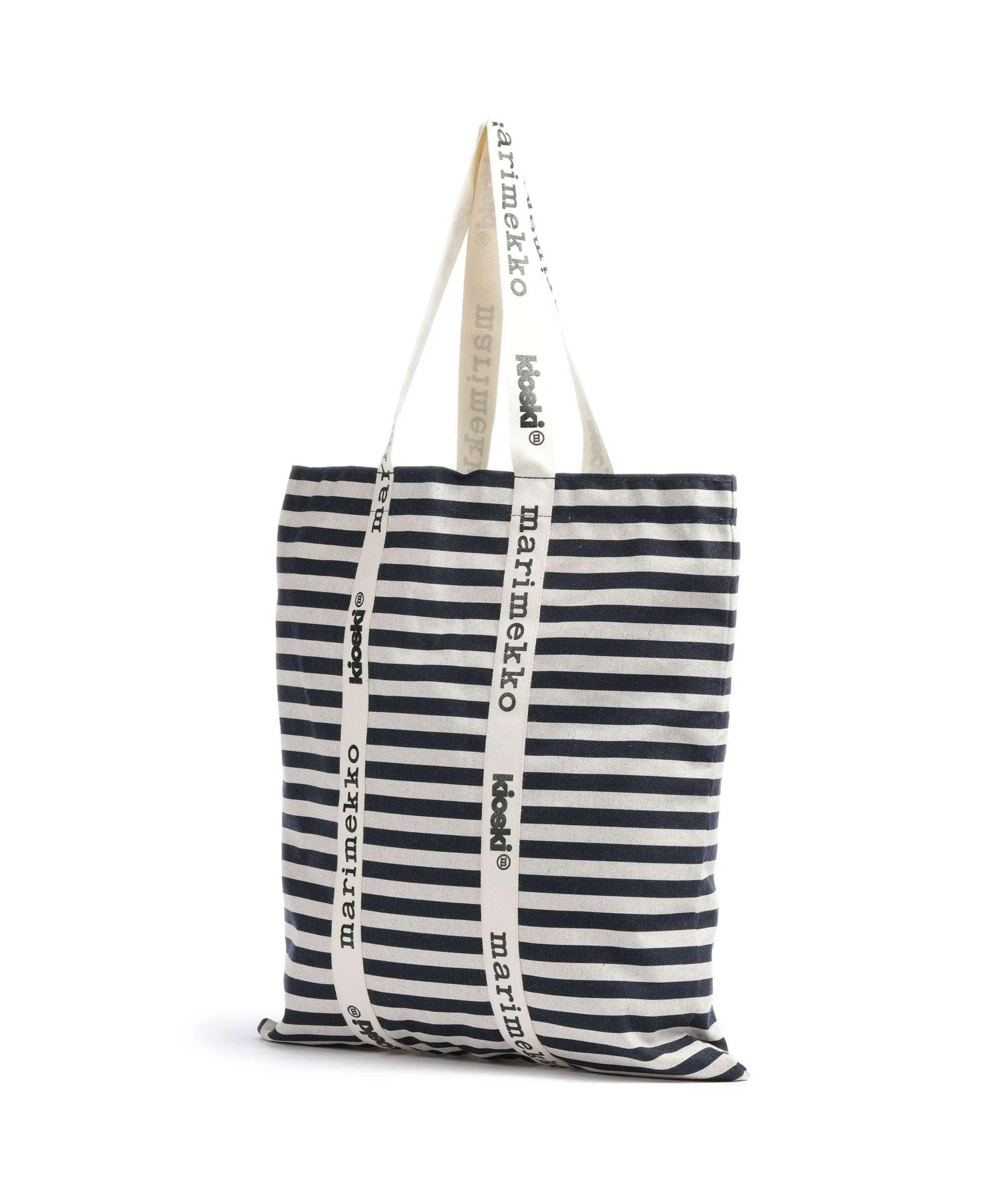  Marimekko Carrier Midi Tasaraita Borsa shopper cotone blu/beige  