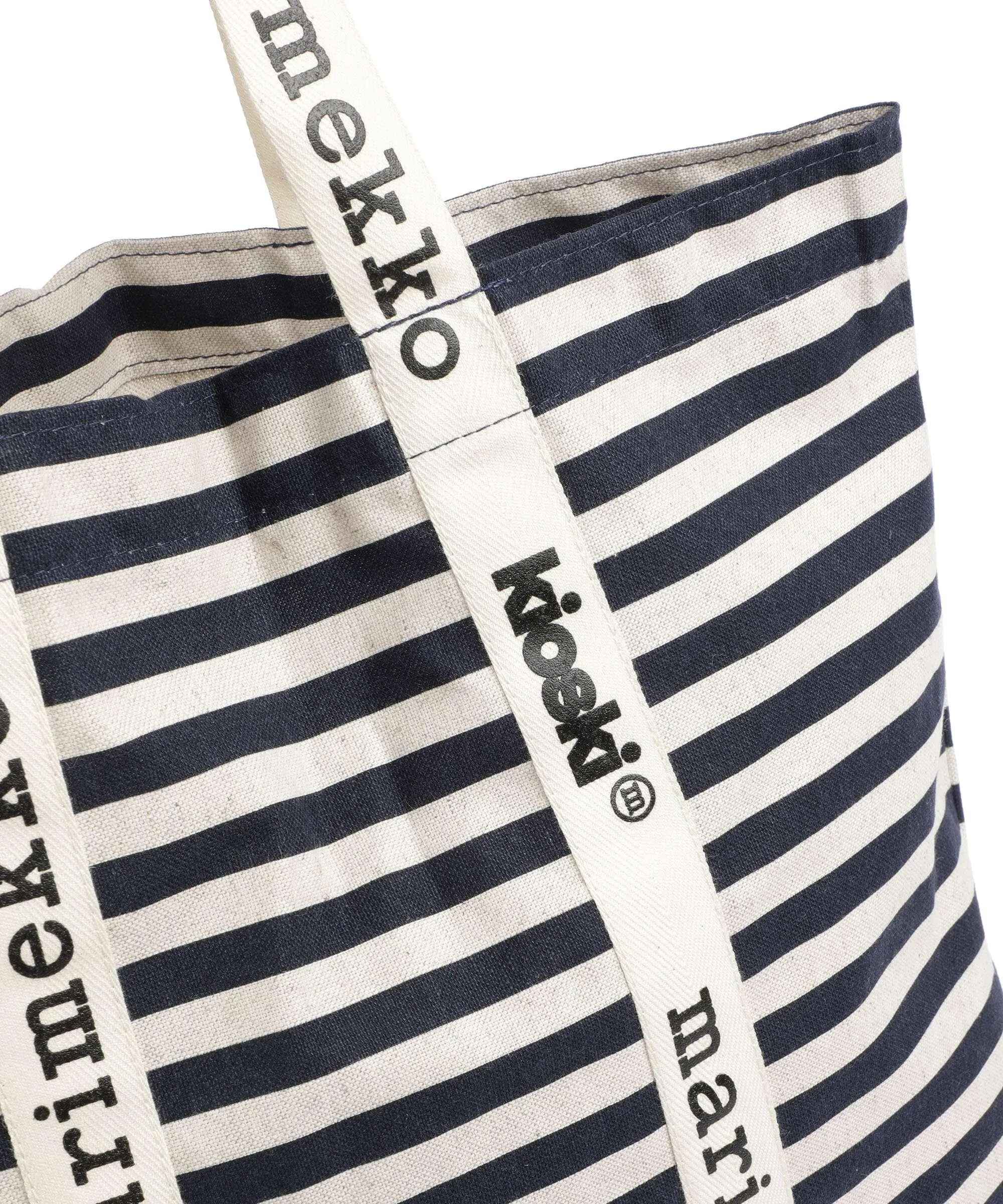 Marimekko Carrier Midi Tasaraita Borsa shopper cotone blu/beige  