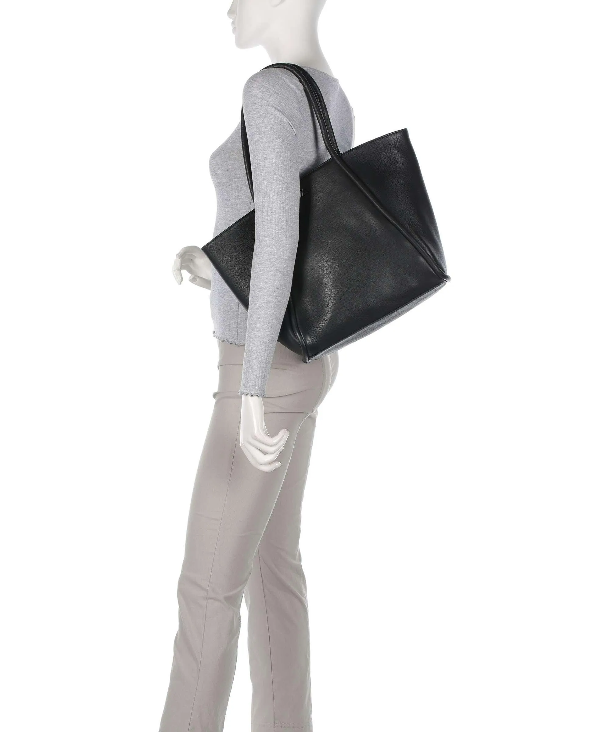  Markberg Carole Borsa shopper pelle di vacchetta grana nero  