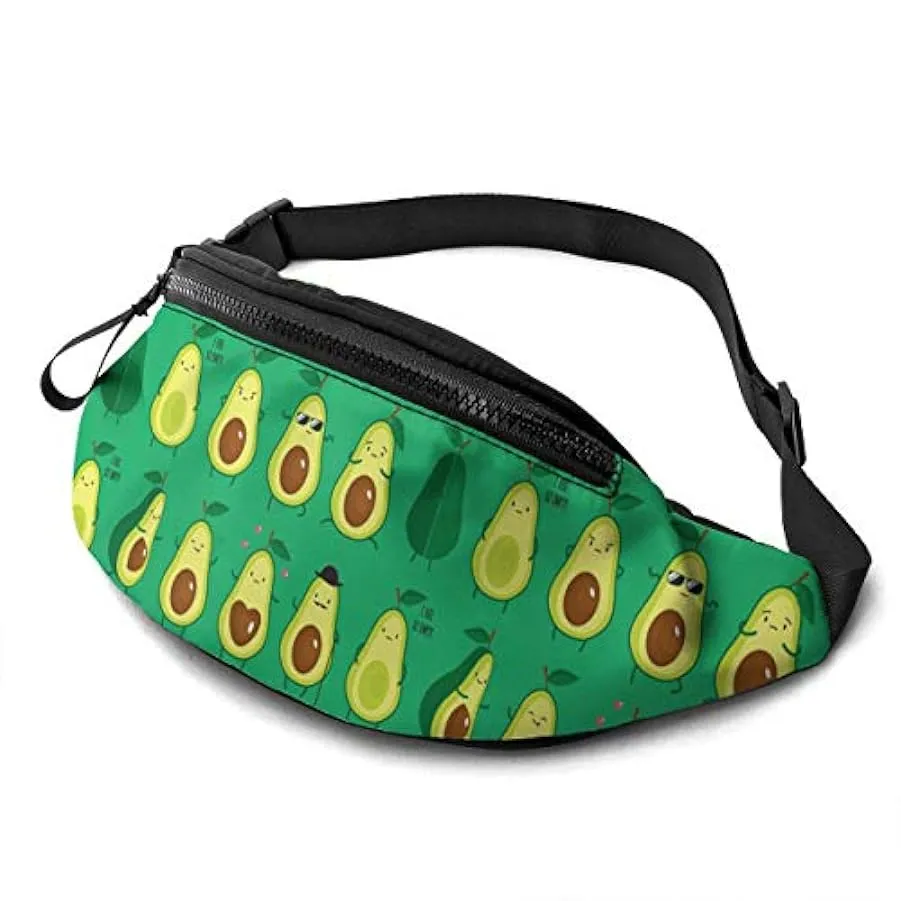 Marsupio per Uomo Donna,Simpatico Cartone Animato Avocado Marsupio con Cintura Tasca a Tracolla Regolabile Borsa a Tracolla Bors