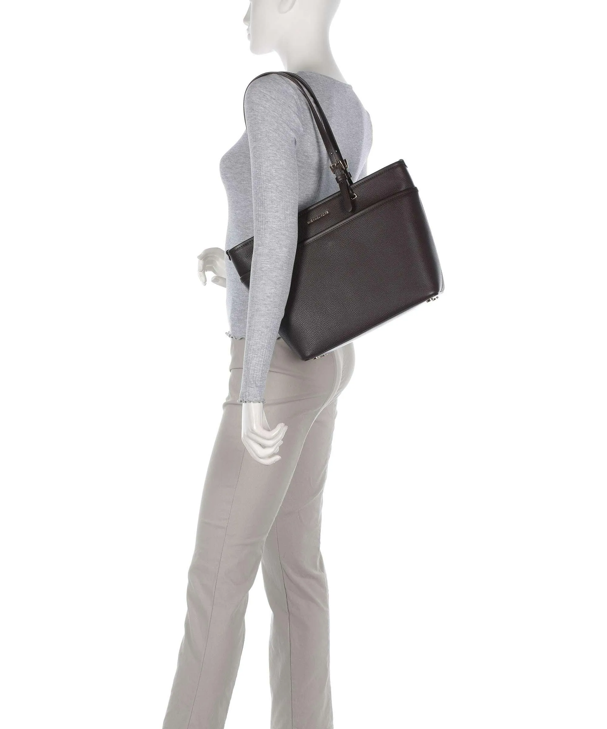  Michael Kors Winston Borsa shopper pelle di vacchetta grana cioccolato  