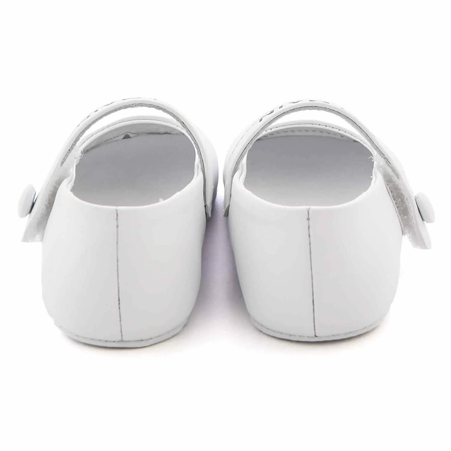 Mini Ballerine Bianche In Pelle Neonata