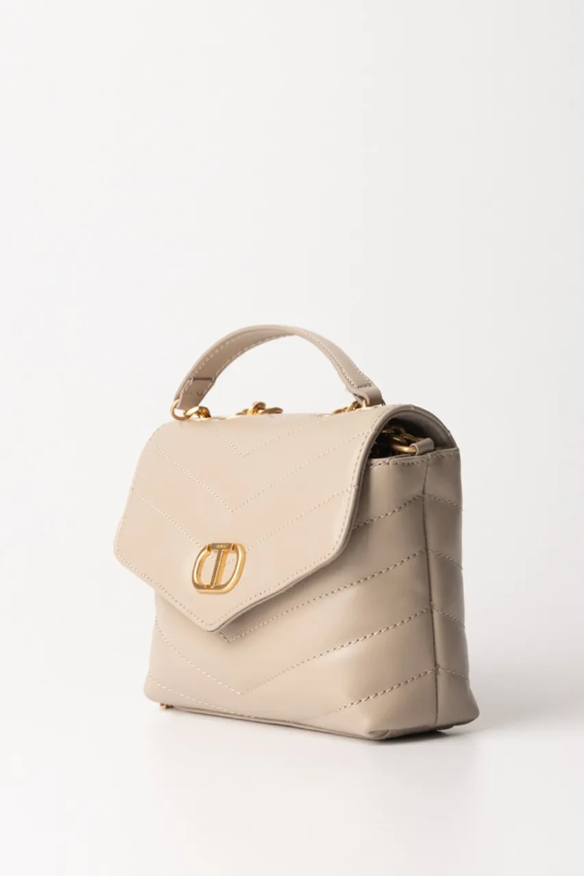 Mini tracolla Dreamy con logo TAUPE