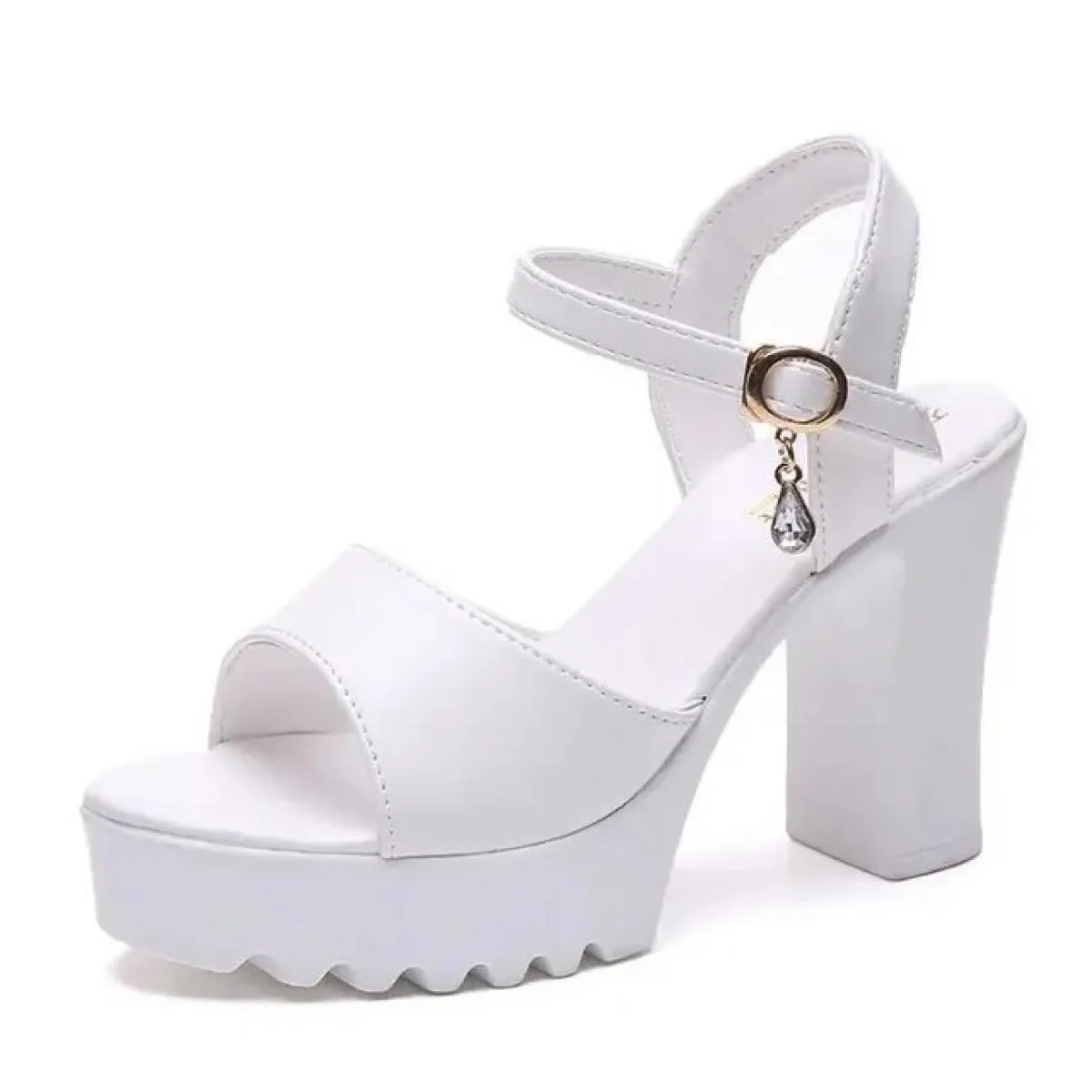 Moda Bocca di Pesce Sandali da Donna Donna Estate Femminile Tacchi Alti Spessi Scarpe da Ballo Sandali con Plateau Scarpe di Des