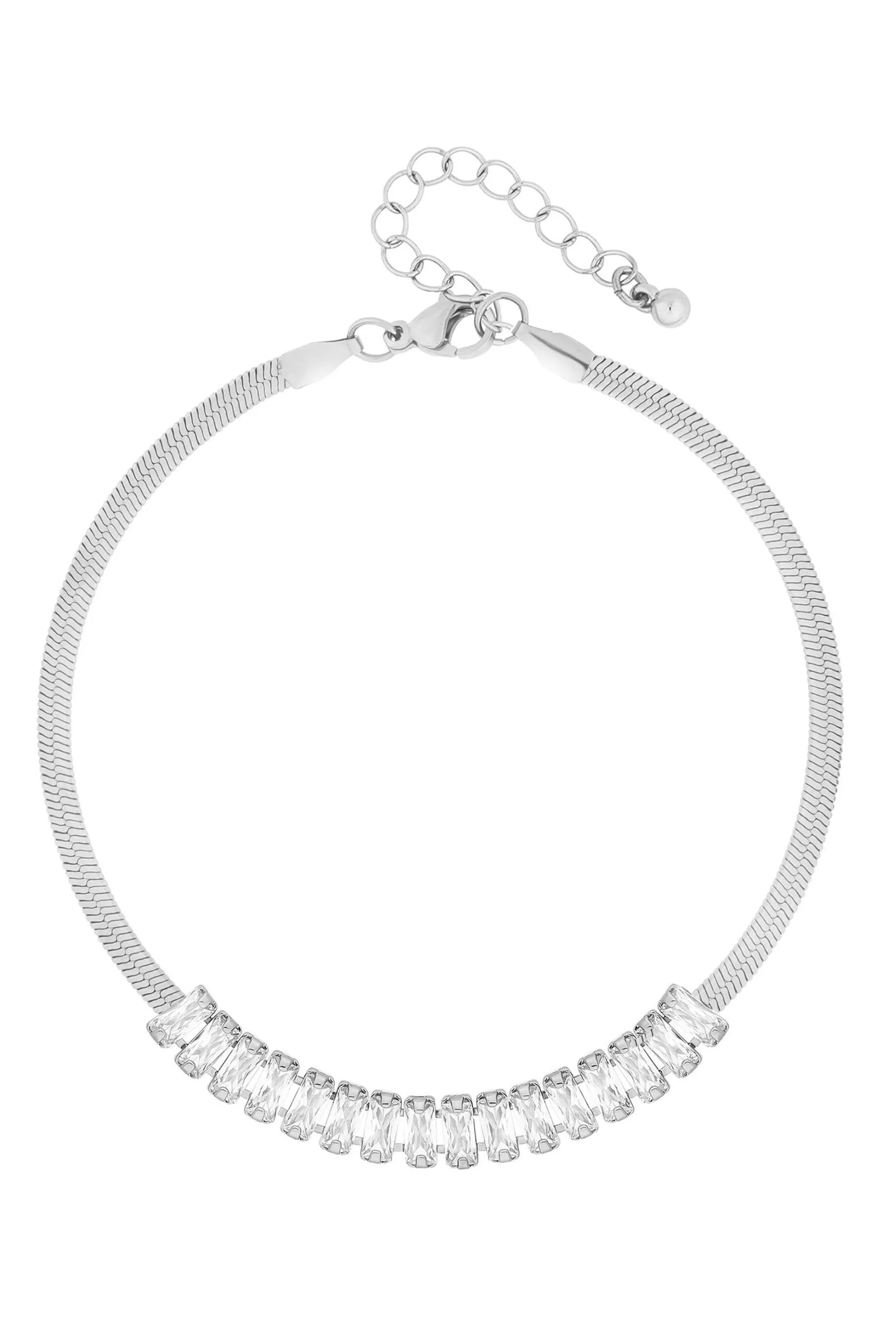 Mood - Bracciale baguette con catena e cristalli