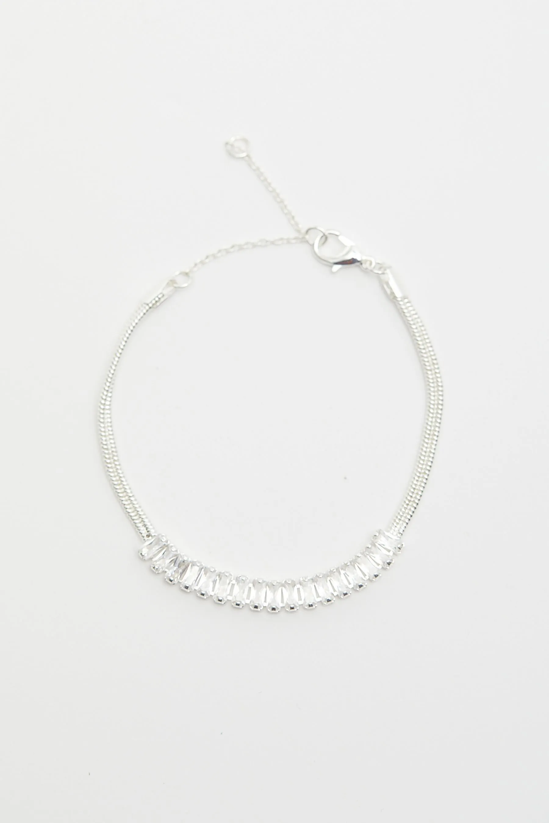 Mood - Bracciale baguette con catena e cristalli