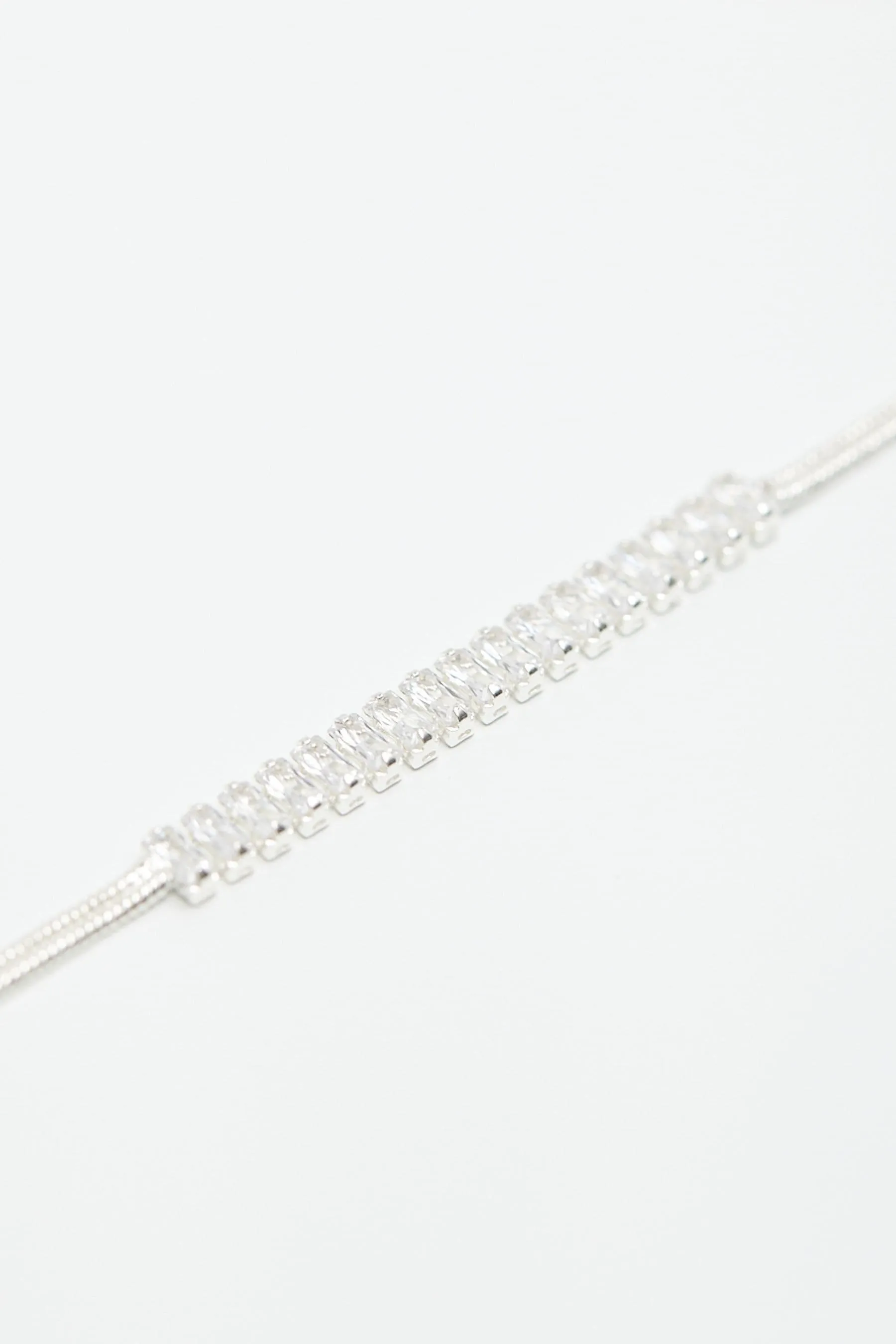 Mood - Bracciale baguette con catena e cristalli