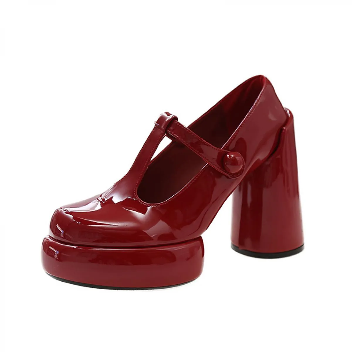 Nuove scarpe da donna con punta tonda Décolleté cilindrici con tacco spesso Piattaforma Moda da donna Scarpe da festa Fondo ross