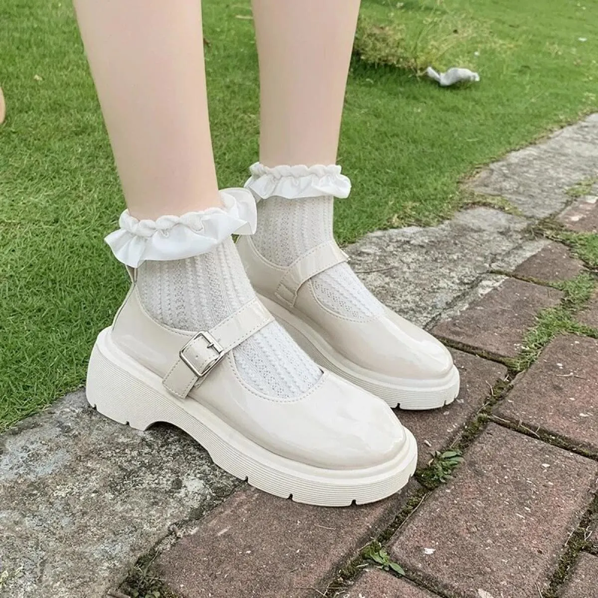 Nuove scarpe Lolita Mary Jane Scarpe da donna Vintage Ragazze Studenti Jk Scarpe con plateau uniformi Cosplay Tacchi alti Taglie
