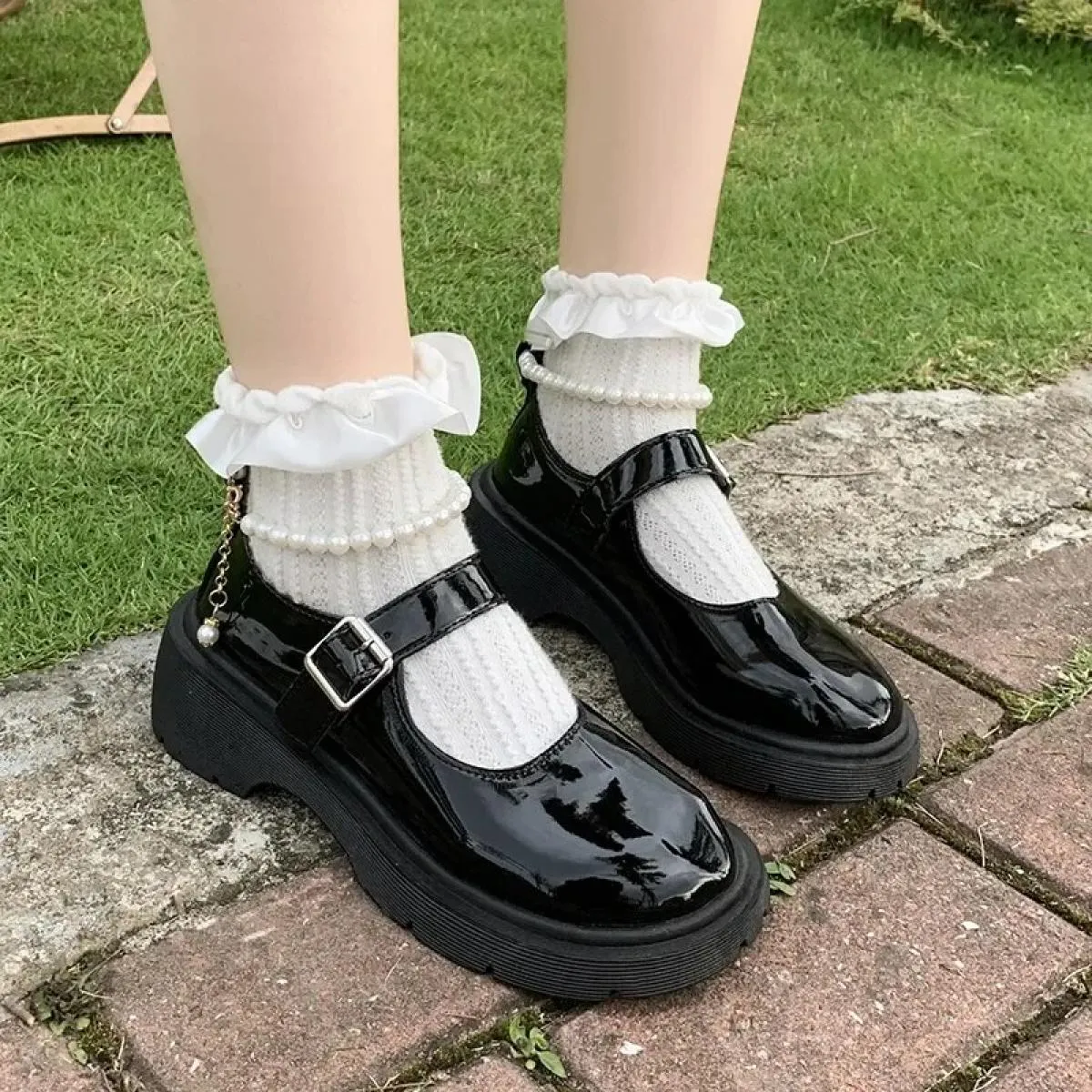 Nuove scarpe Lolita Mary Jane Scarpe da donna Vintage Ragazze Studenti Jk Scarpe con plateau uniformi Cosplay Tacchi alti Taglie