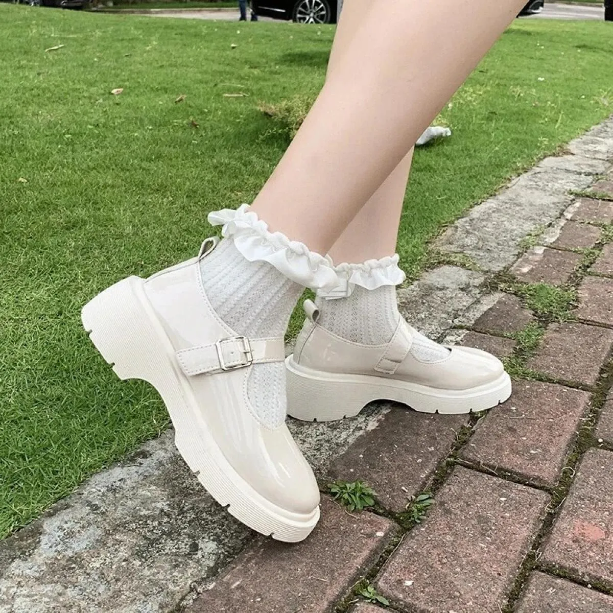 Nuove scarpe Lolita Mary Jane Scarpe da donna Vintage Ragazze Studenti Jk Scarpe con plateau uniformi Cosplay Tacchi alti Taglie