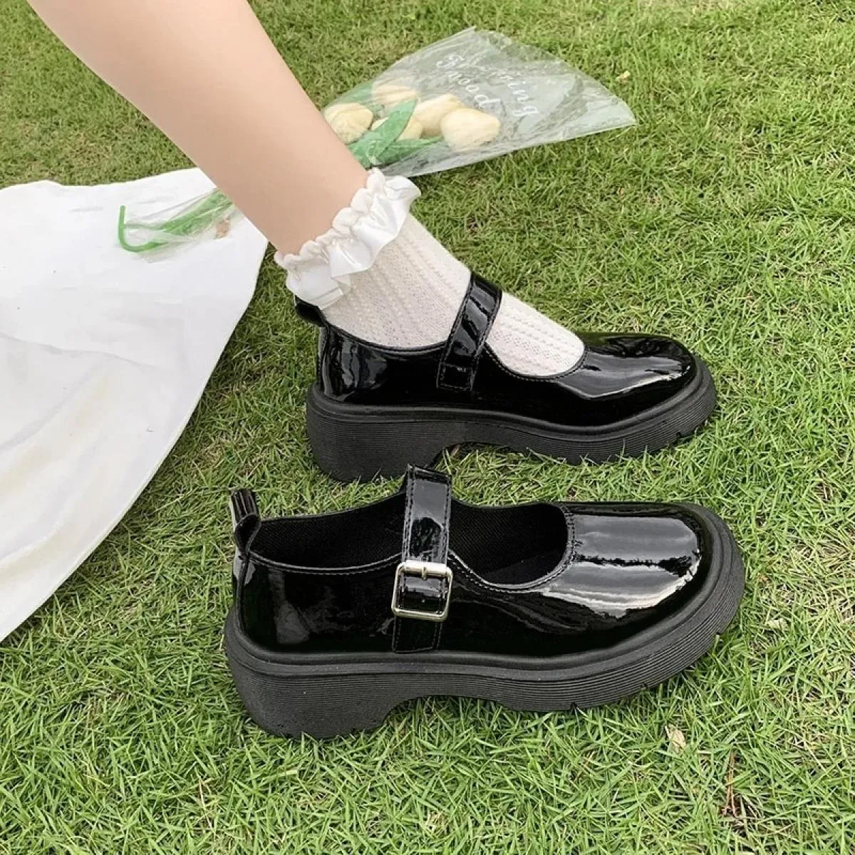 Nuove scarpe Lolita Mary Jane Scarpe da donna Vintage Ragazze Studenti Jk Scarpe con plateau uniformi Cosplay Tacchi alti Taglie