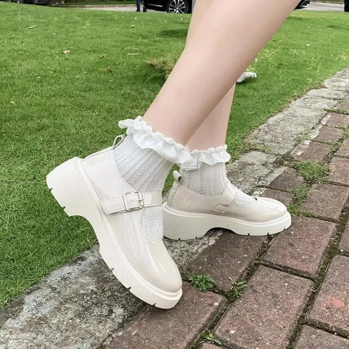 Nuove scarpe Lolita Mary Jane Scarpe da donna Vintage Ragazze Studenti Jk Scarpe con plateau uniformi Cosplay Tacchi alti Taglie