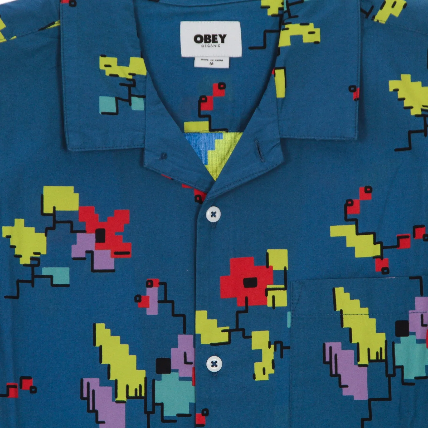 Obey Camicia Digital Woven SS 181210337 atlantic blue