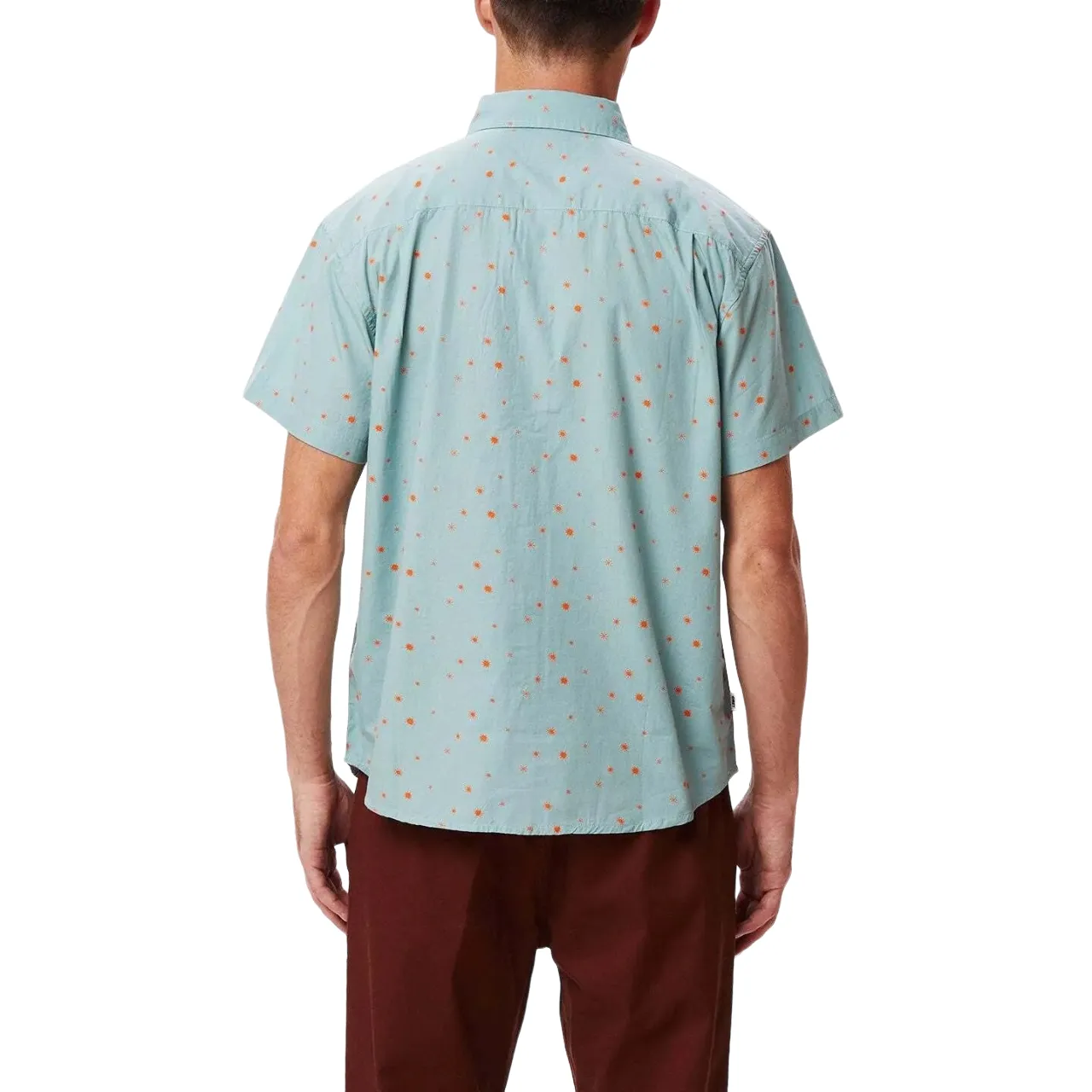 Obey Camicia manica corta da uomo Burst Woven 181210336 turchese