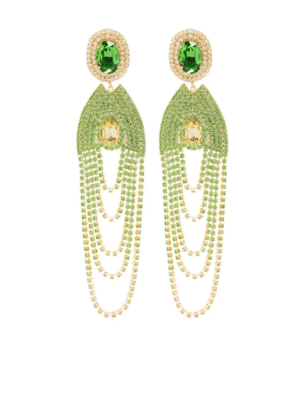 Orecchini pendenti con cristalli in verde Magda Bytrum - donna