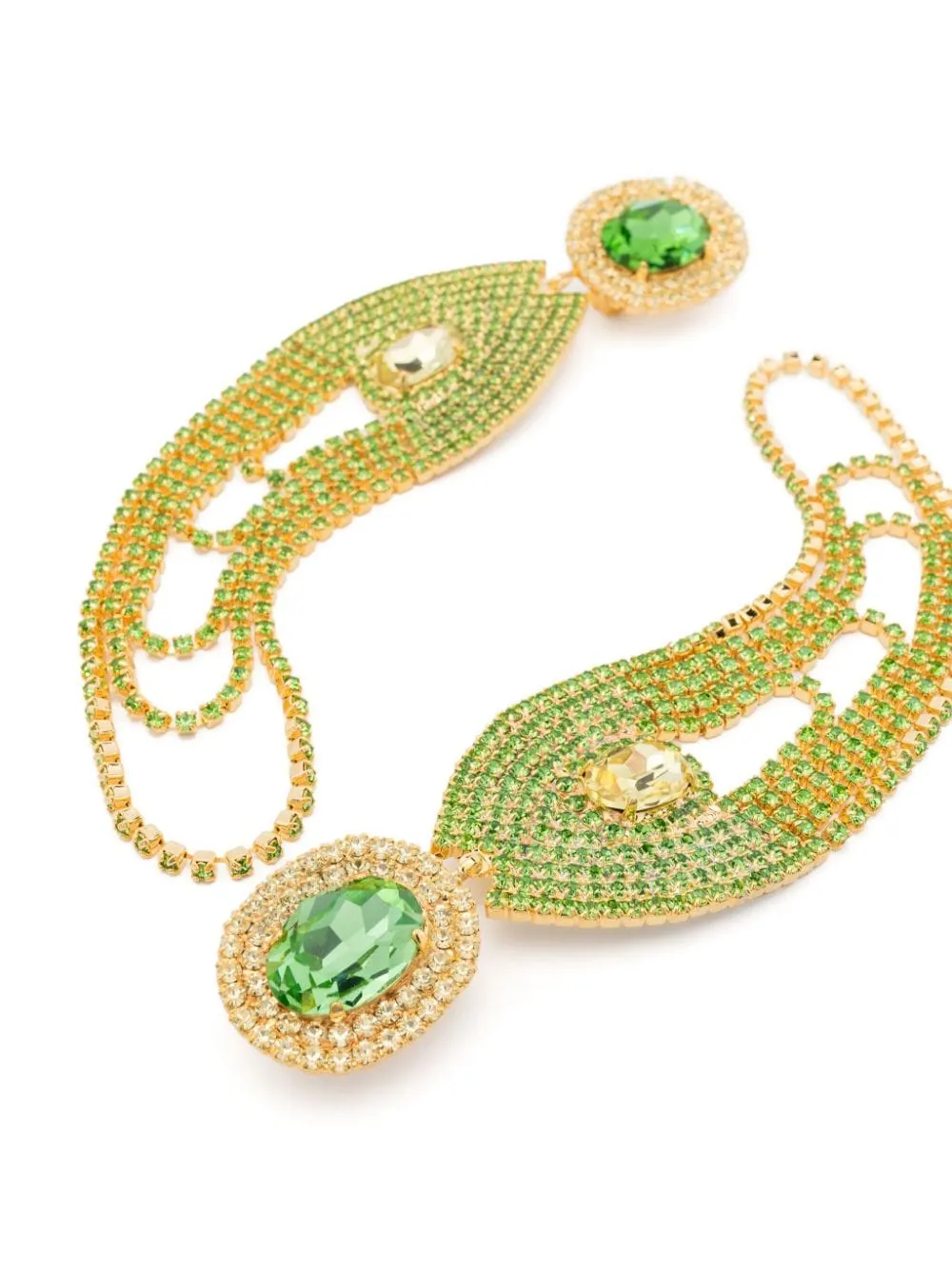 Orecchini pendenti con cristalli in verde Magda Bytrum - donna