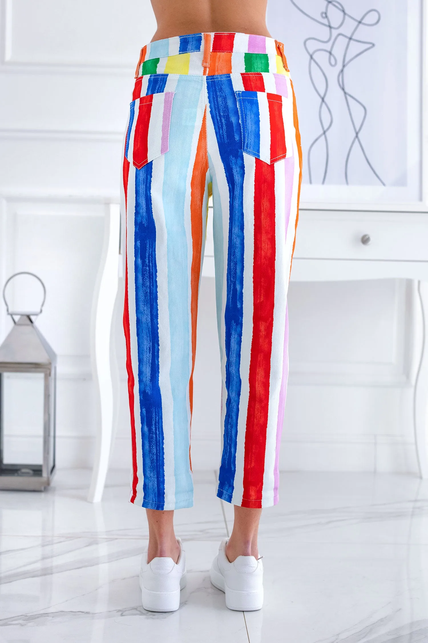 Pantalone multicolor alla caviglia