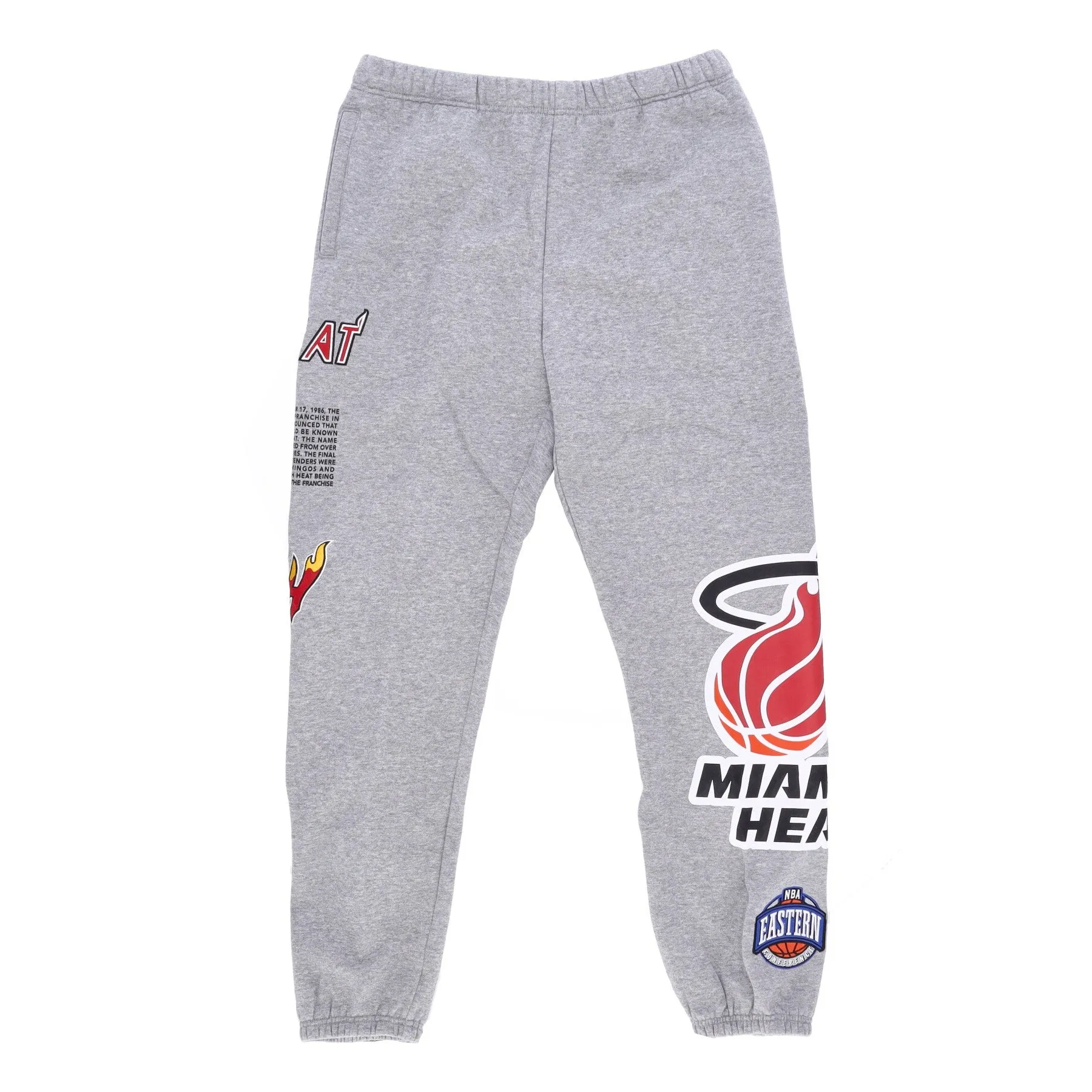 Pantalone Tuta Felpato Uomo Nba Team Origins Fleece Pant Hardwood Classics Miahea Grey Heather