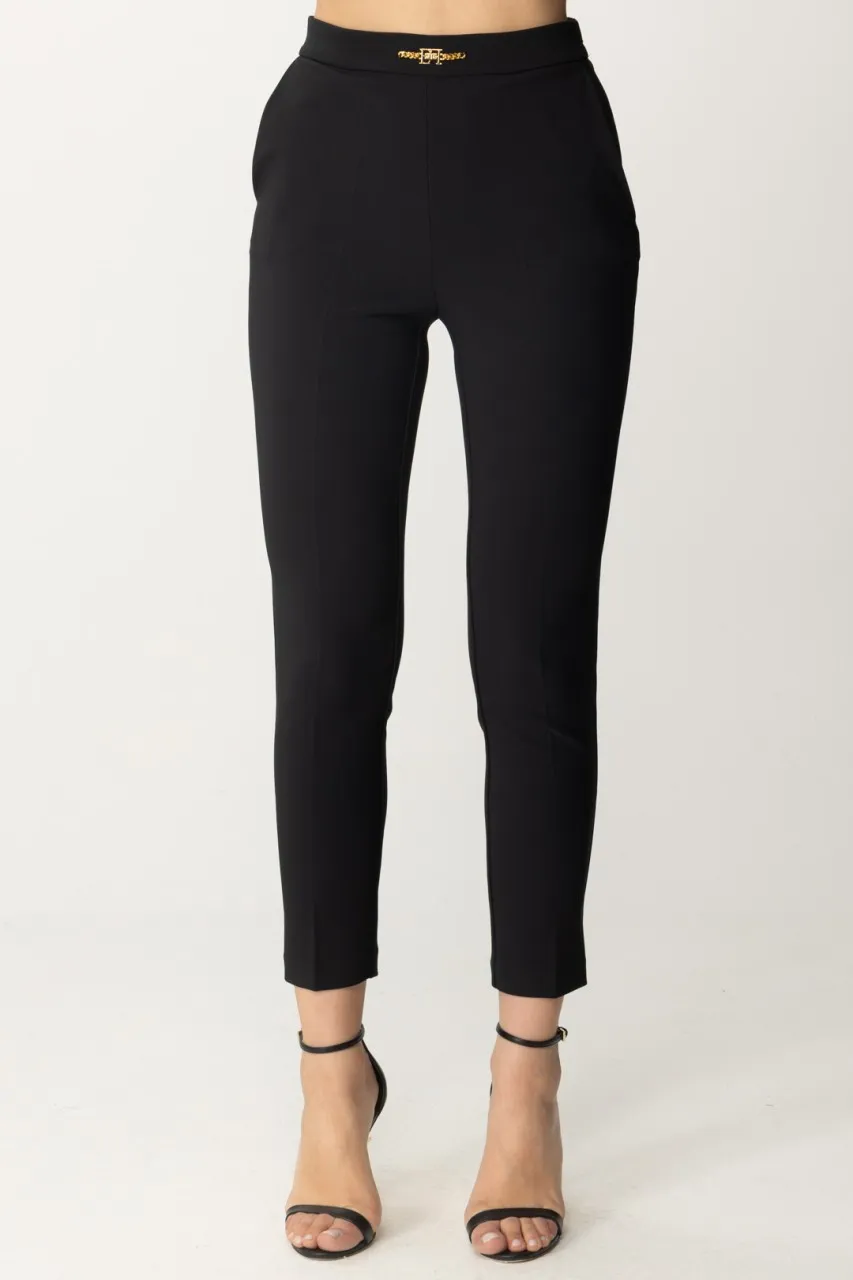 Pantaloni alla caviglia con morsetto Nero