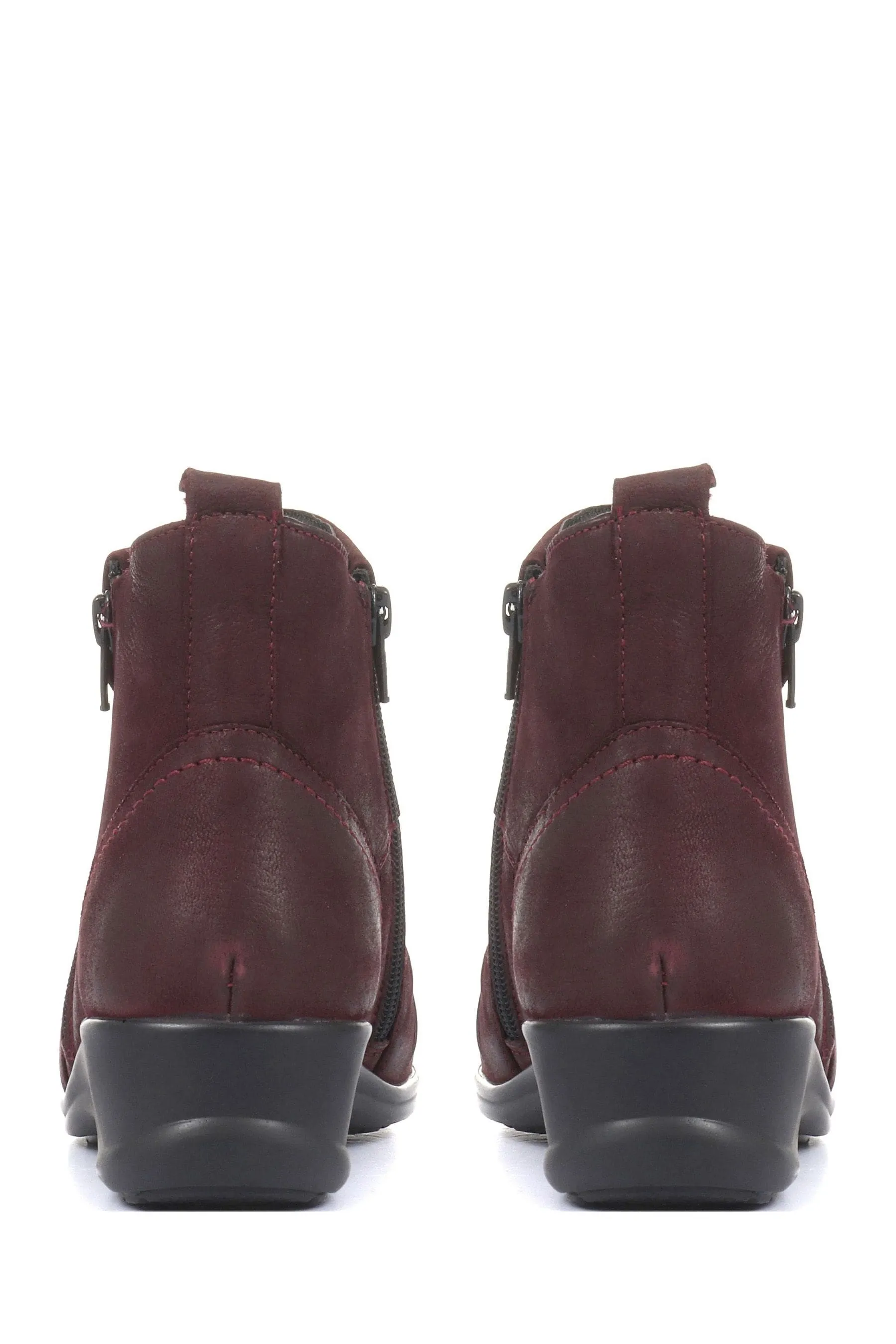 Pavers Ladies - Stivali alla caviglia in pelle con doppia zip
