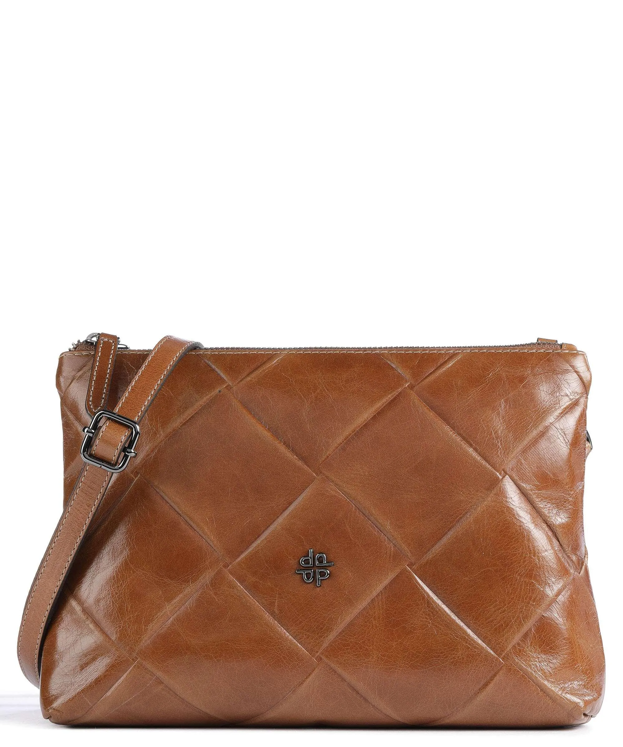  Picard Carre Borsa a tracolla pelle di vacchetta goffrata cognac  