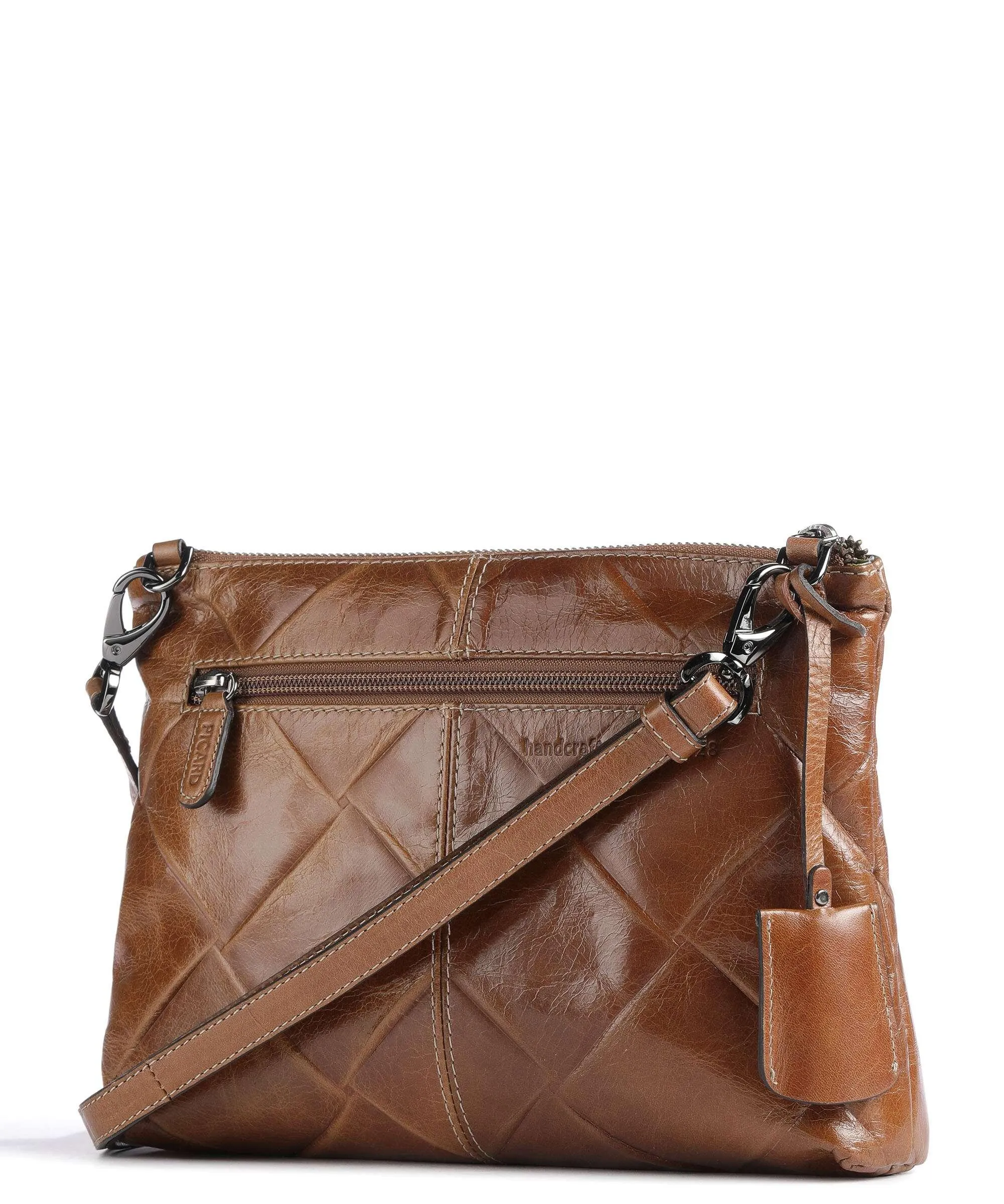  Picard Carre Borsa a tracolla pelle di vacchetta goffrata cognac  