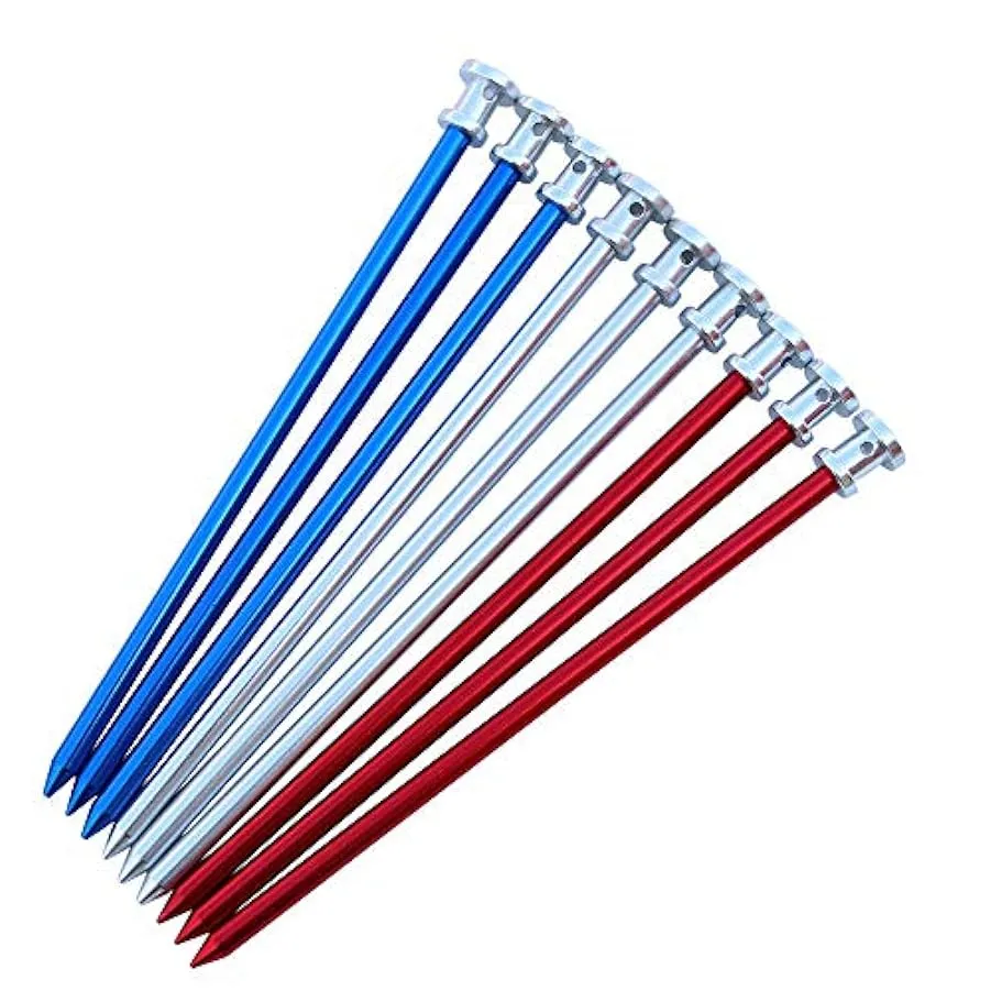 Picchetti for Tenda for Impieghi Pesanti Picchetti for Chiodi a Terra 9 Pezzi in Lega di Alluminio ad Alta Resistenza 23cm Chiod