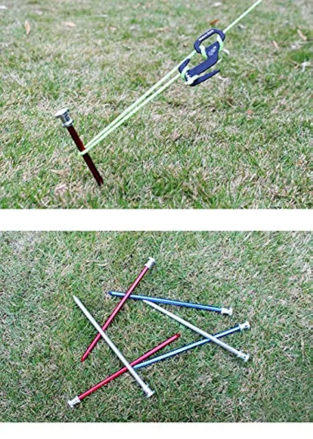 Picchetti for Tenda for Impieghi Pesanti Picchetti for Chiodi a Terra 9 Pezzi in Lega di Alluminio ad Alta Resistenza 23cm Chiod