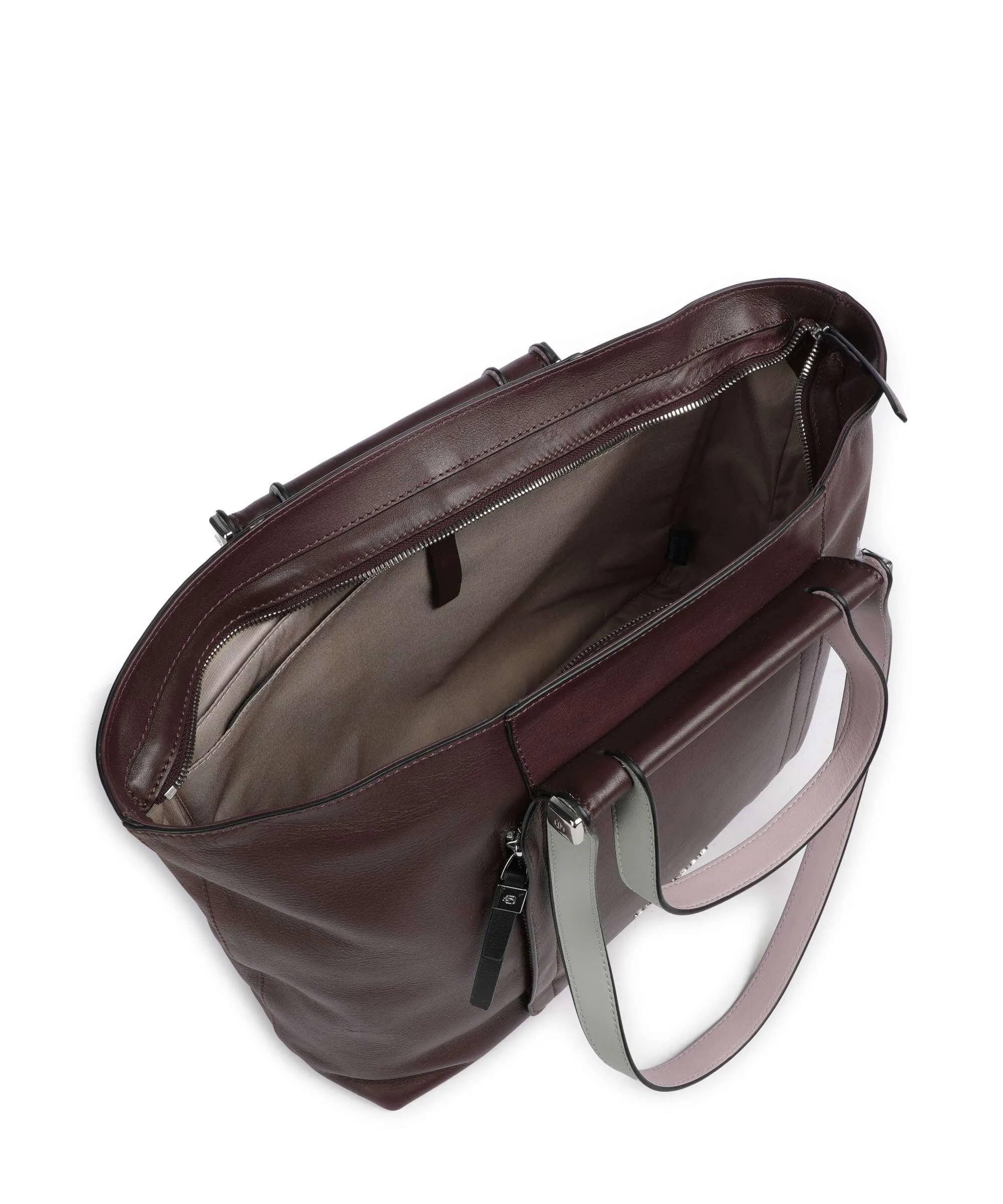  Piquadro Circle Borsa shopper 15″ pelle di vacchetta finemente grana melanzana  